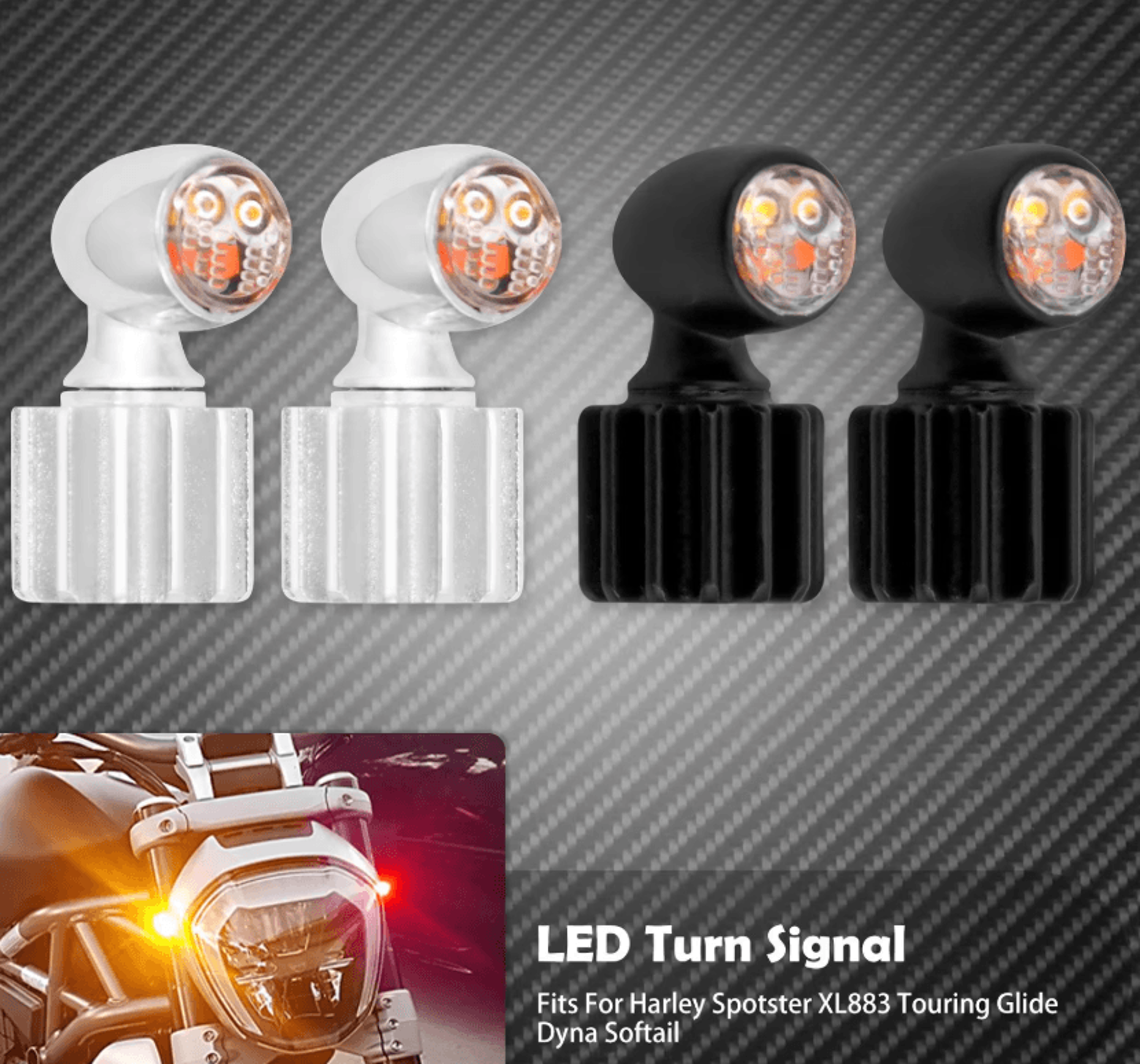 Ultra Compact 3 In 1 LED Turn Signals For Harley And Custom Motorcycles 0