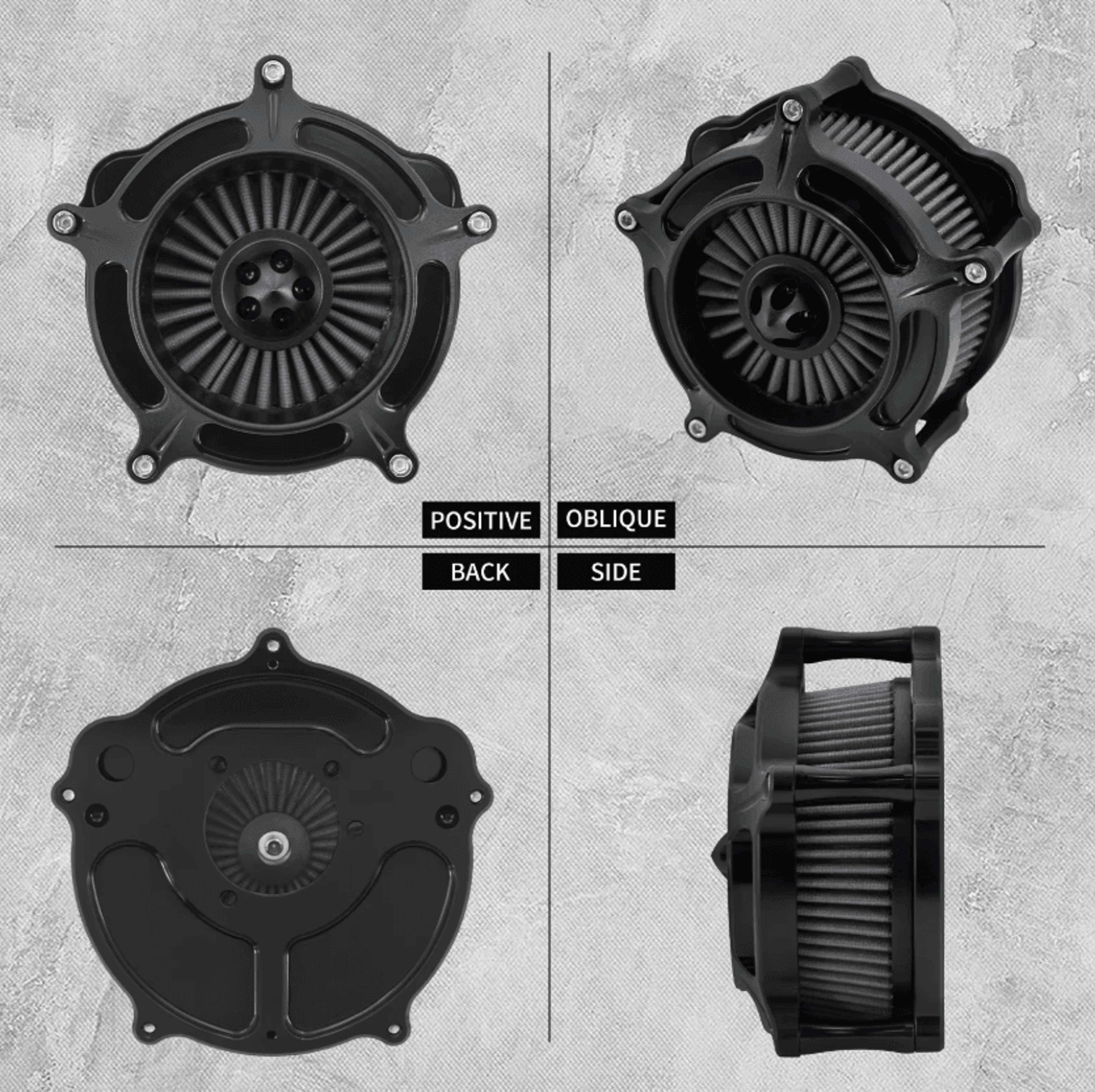 Black High Flow Air Cleaner Intake Kit For Harley Sportster Touring Dyna Softail 1