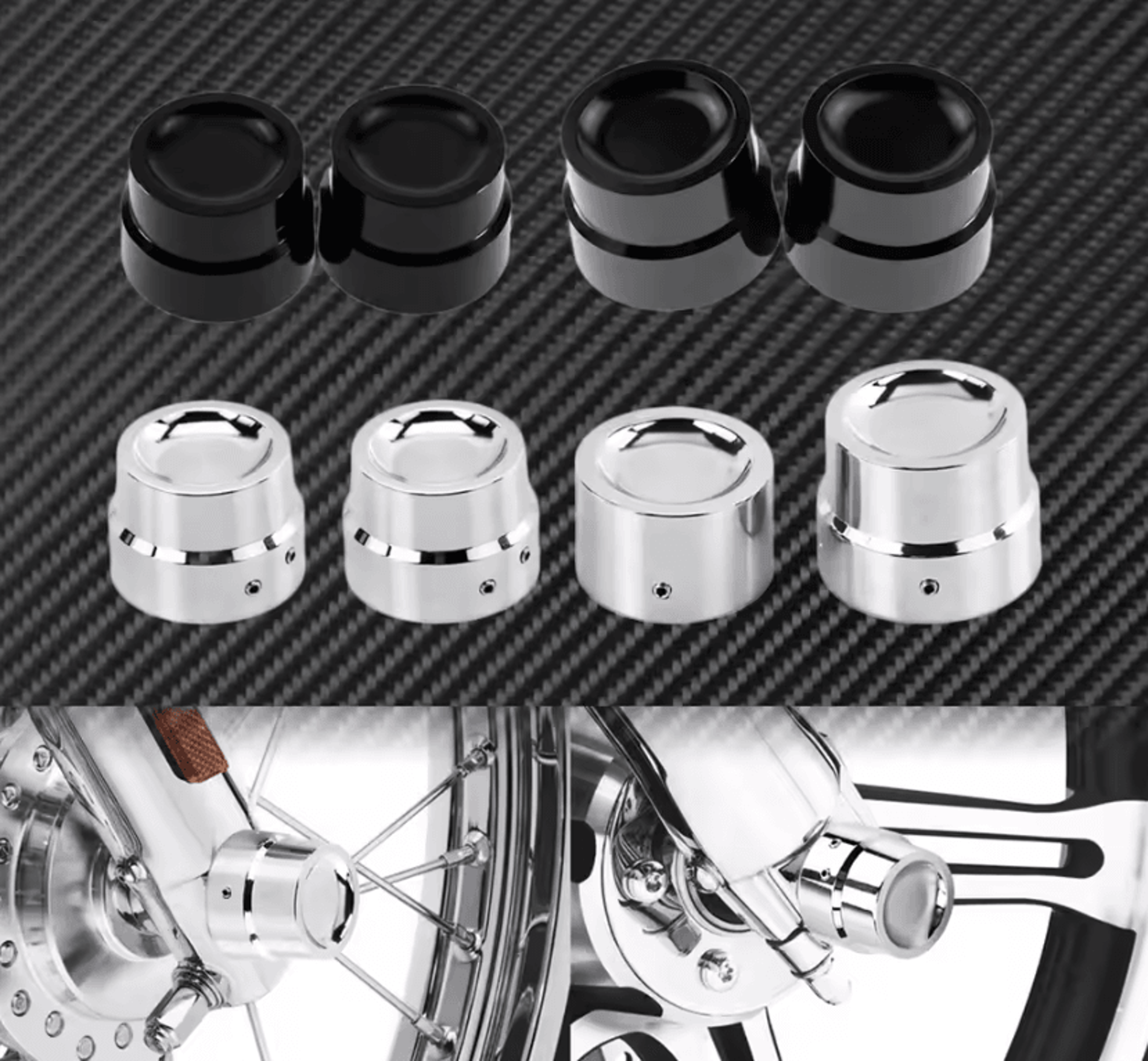 Custom Axle Nut Cover Caps For Harley Sportster Dyna Touring VRod 0