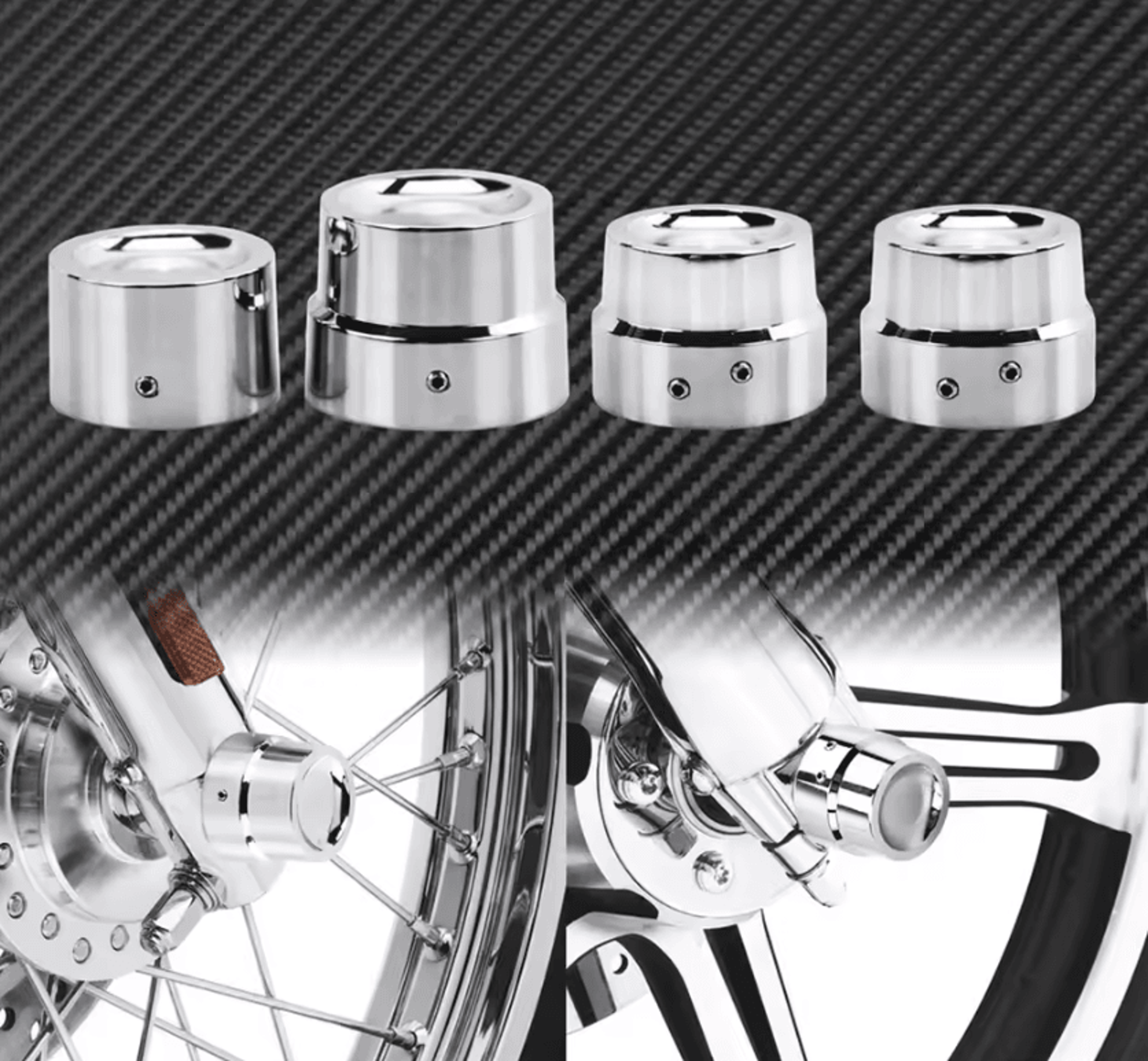 Custom Axle Nut Cover Caps For Harley Sportster Dyna Touring VRod 2