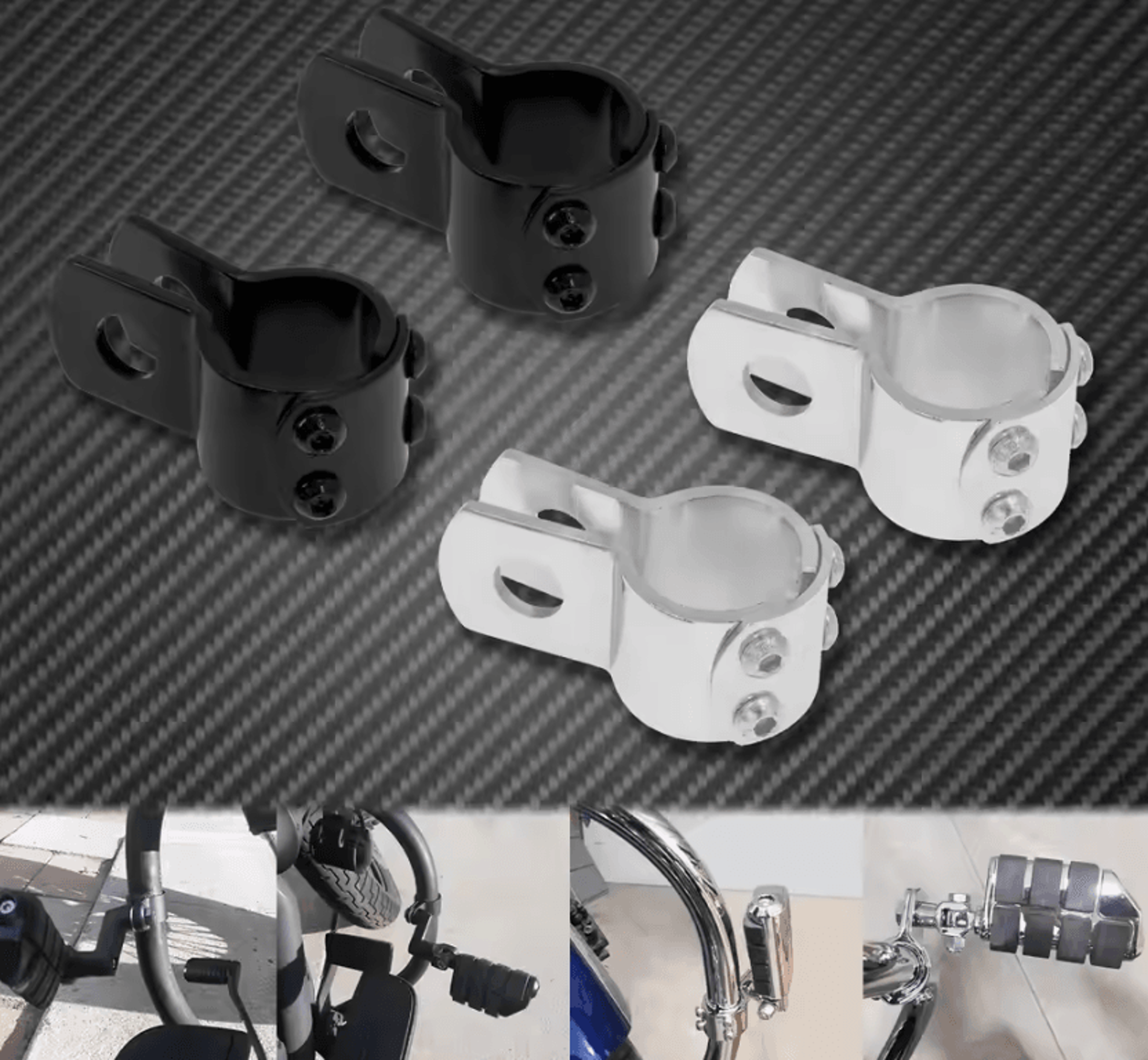 32mm Highway Footpeg Clamp Kit For Harley Touring Dyna Sportster 0