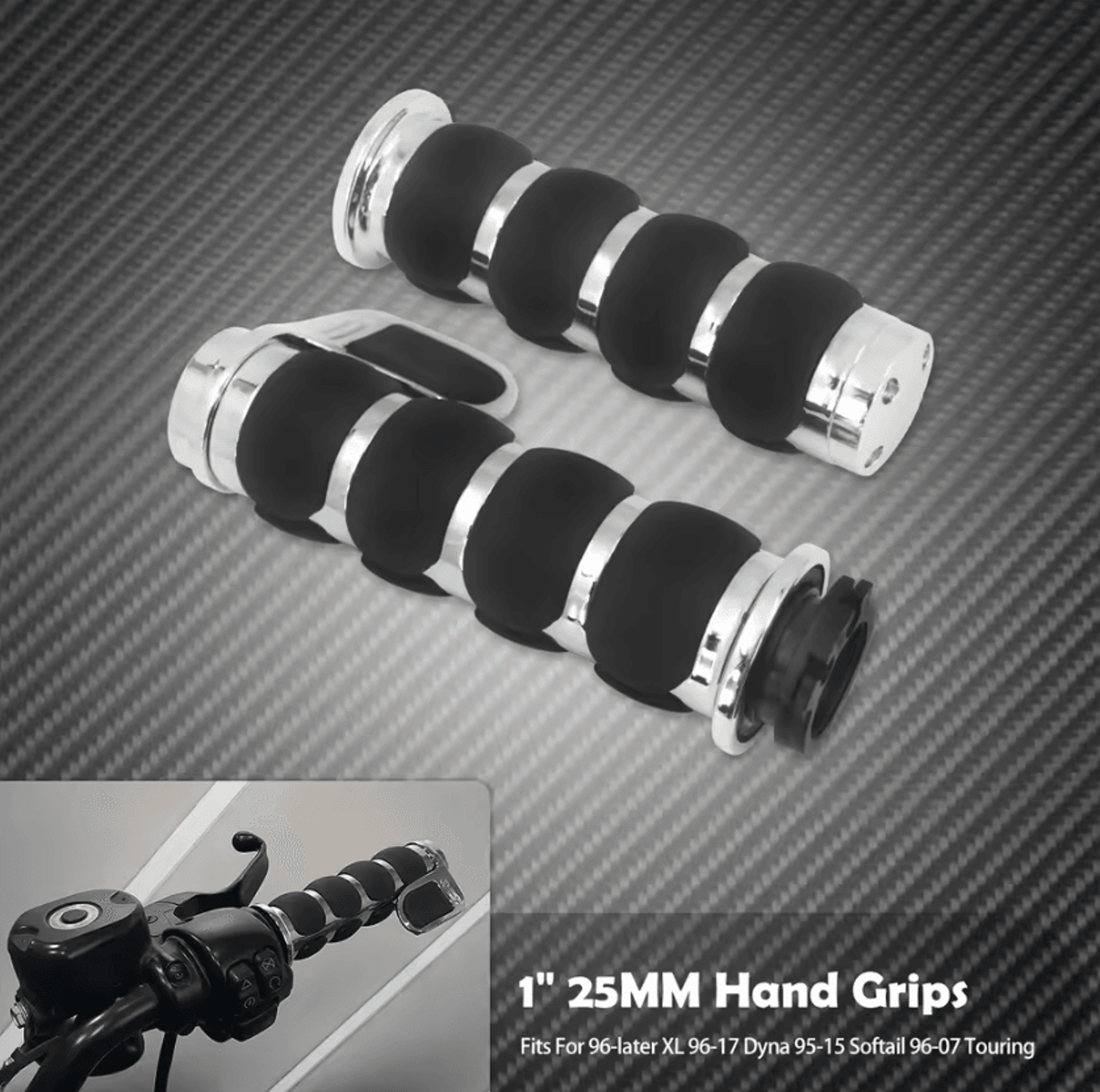 Anti Slip 1 Inch Handlebar Grips For Harley Sportster Dyna Softail Touring 10