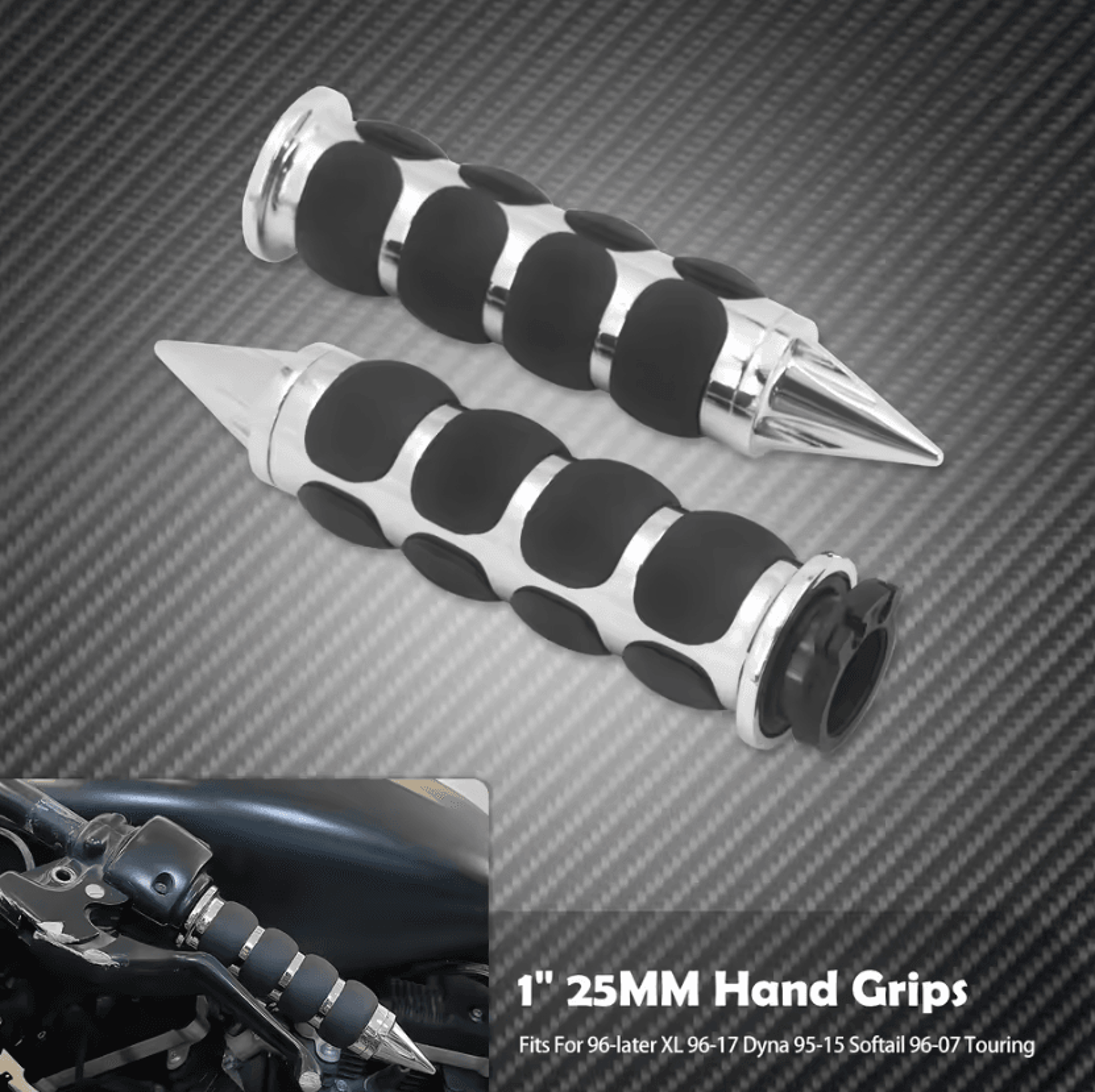 Anti Slip 1 Inch Handlebar Grips For Harley Sportster Dyna Softail Touring 7