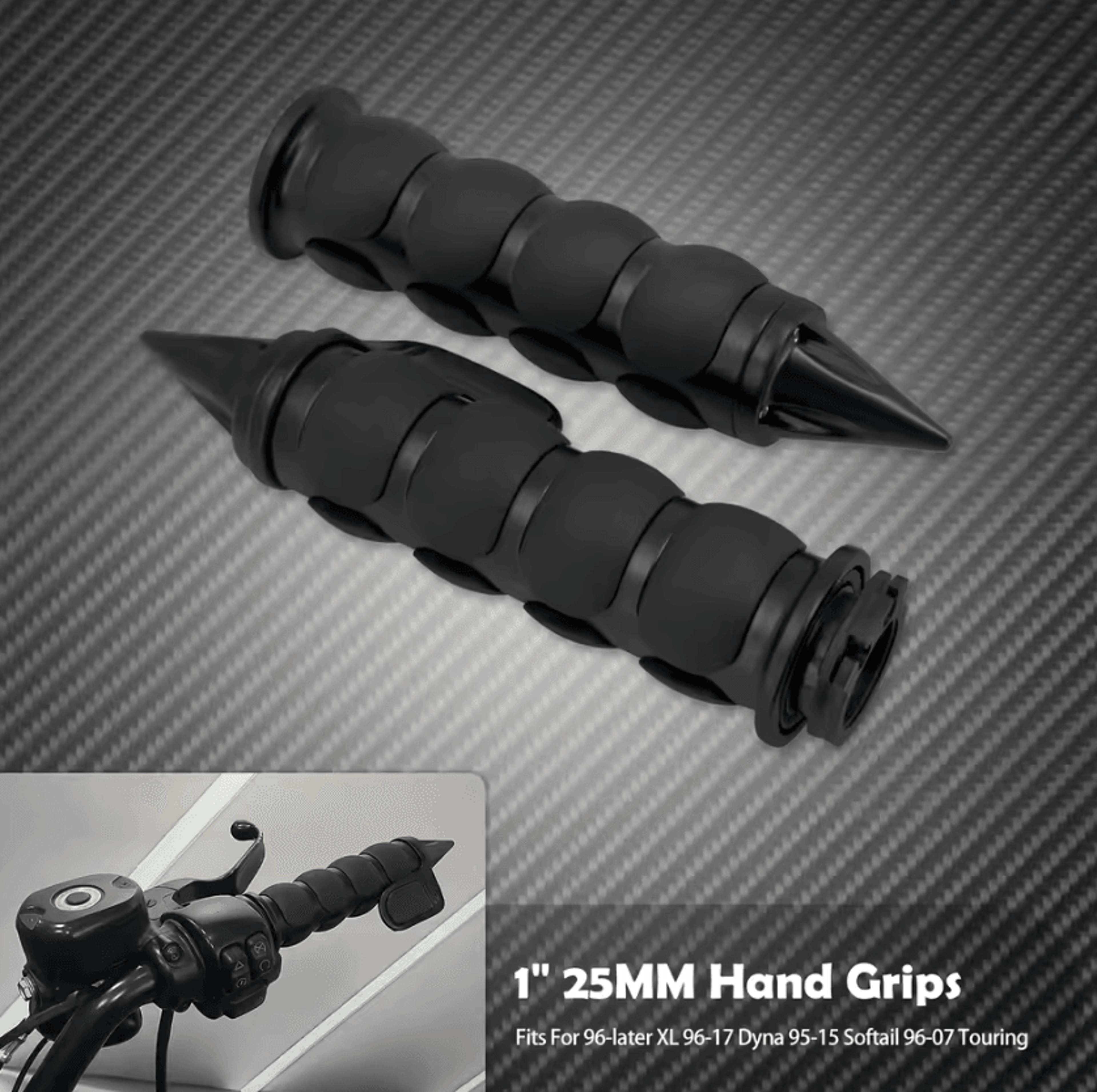 Anti Slip 1 Inch Handlebar Grips For Harley Sportster Dyna Softail Touring 8