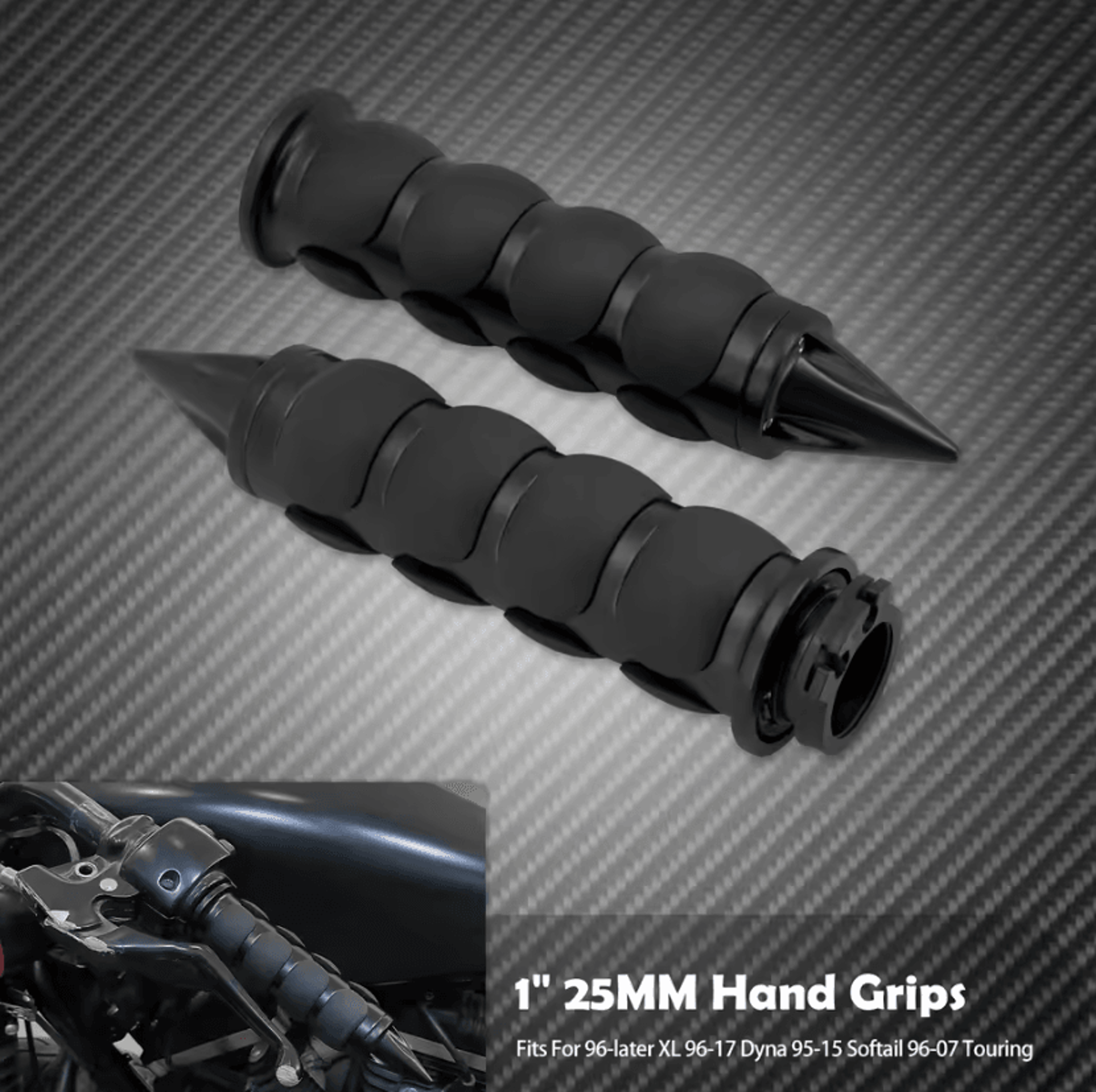 Anti Slip 1 Inch Handlebar Grips For Harley Sportster Dyna Softail Touring 5