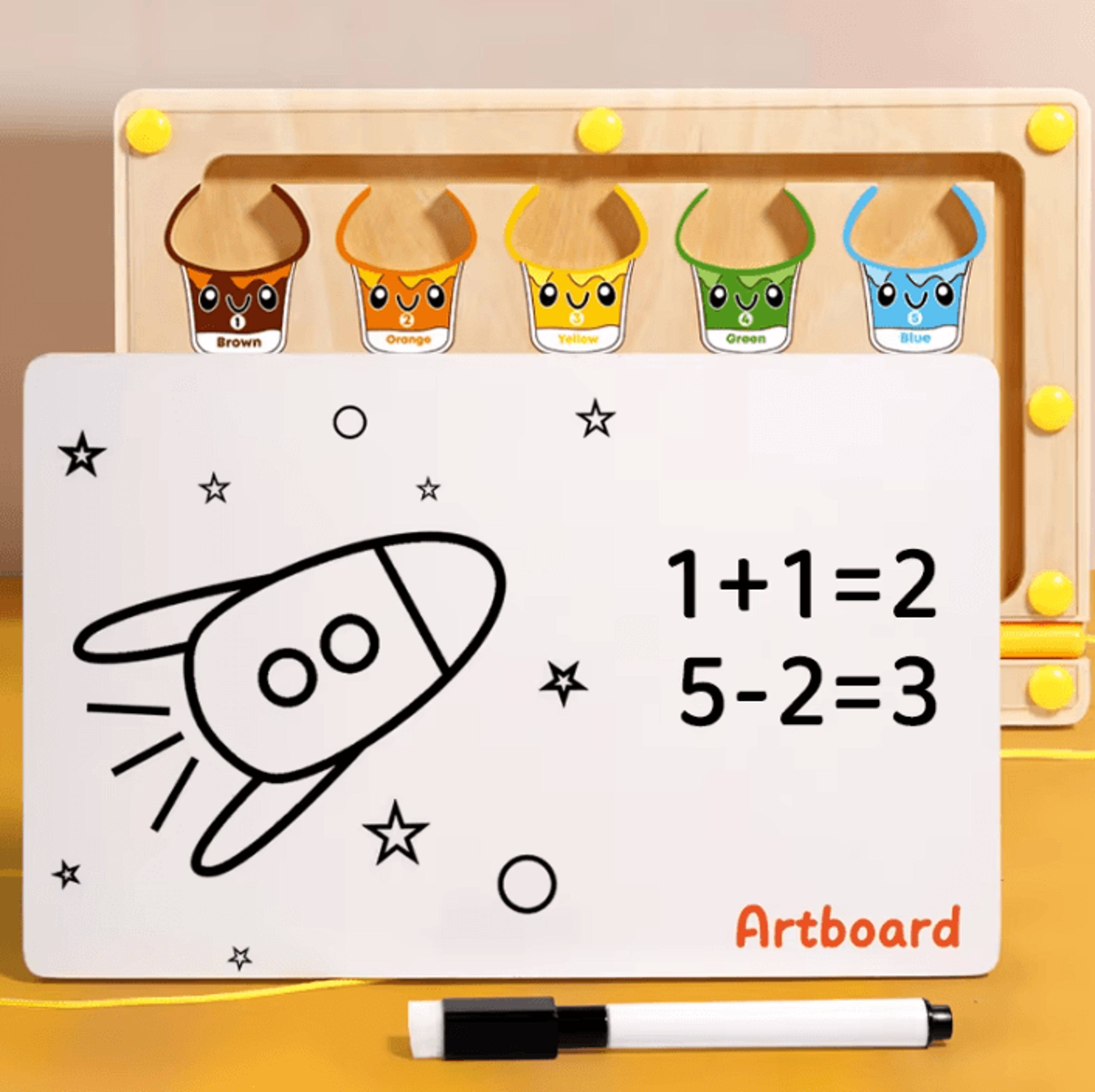 2 In 1 Magnetic Sorting Maze And Creative Drawing Board For Toddlers 4