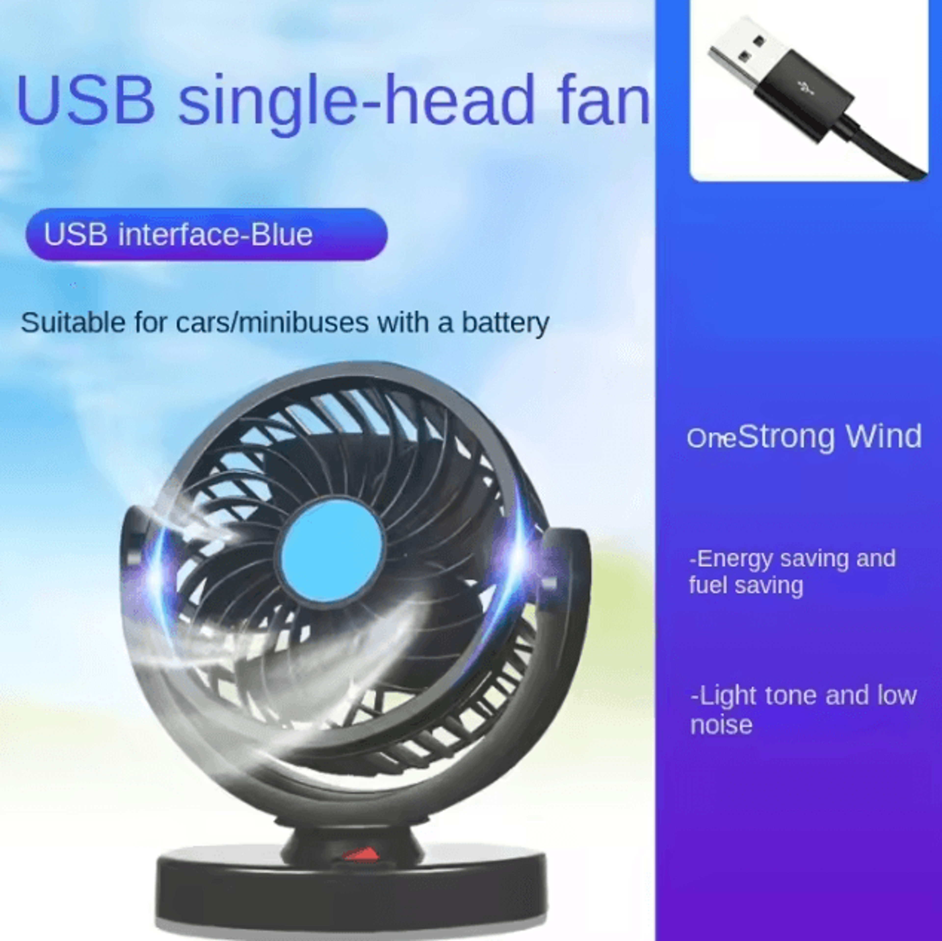 TriBreeze 360 Adjustable 3Head Car Cooling Fan 2