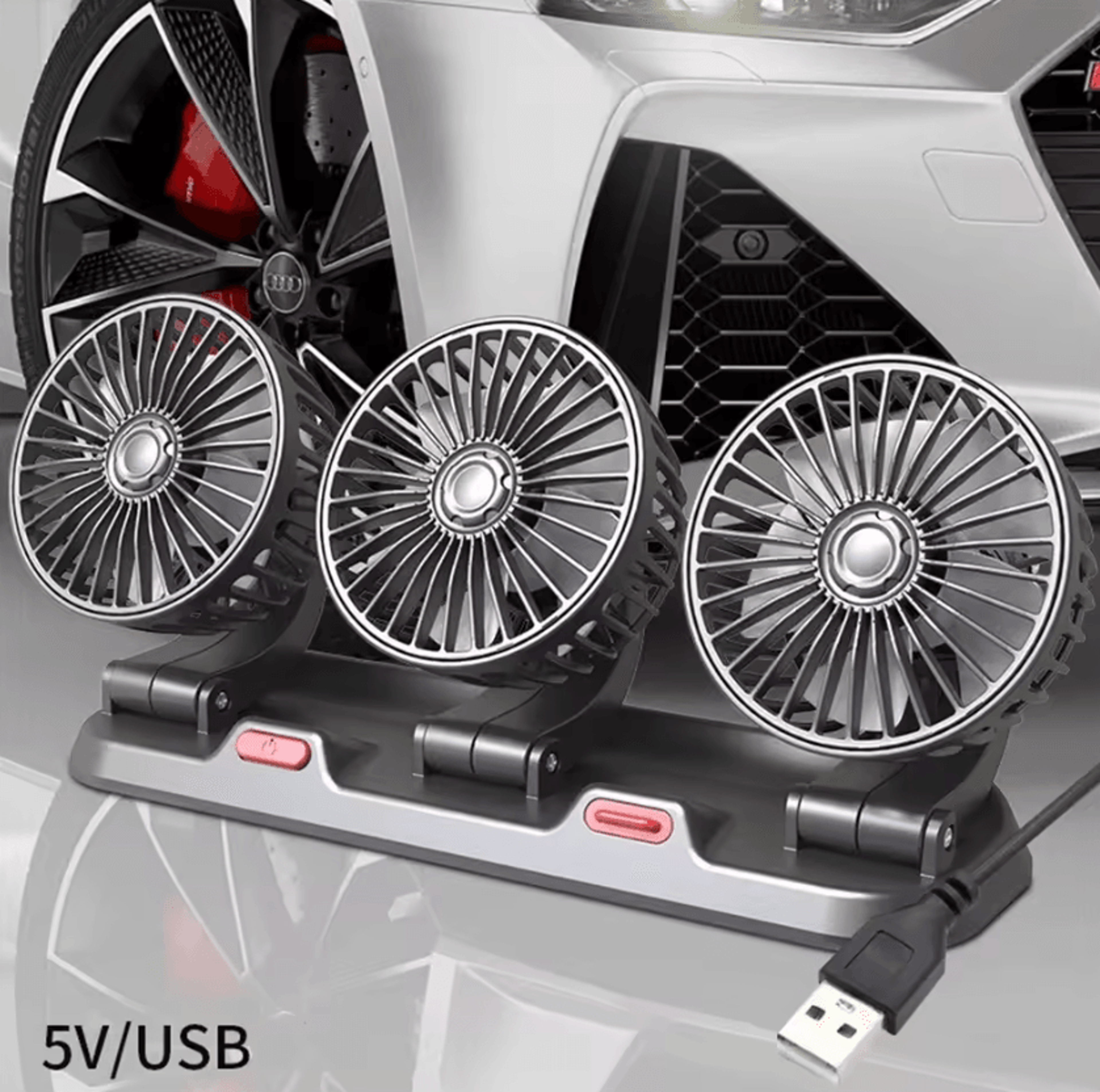 TriBreeze 360 Adjustable 3Head Car Cooling Fan 3