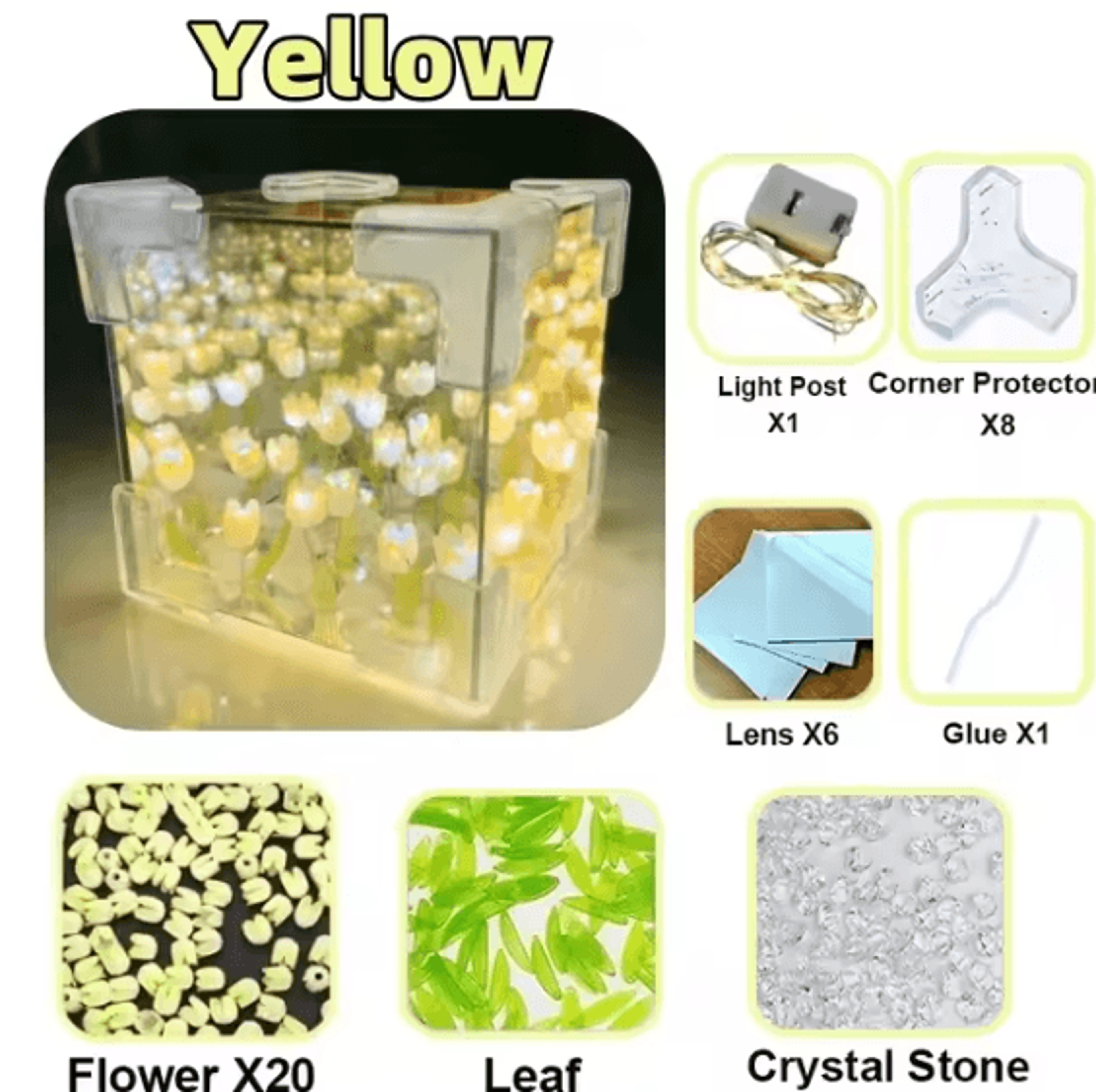 BloomGlow DIY Tulip Mirror Cube Night Light 5
