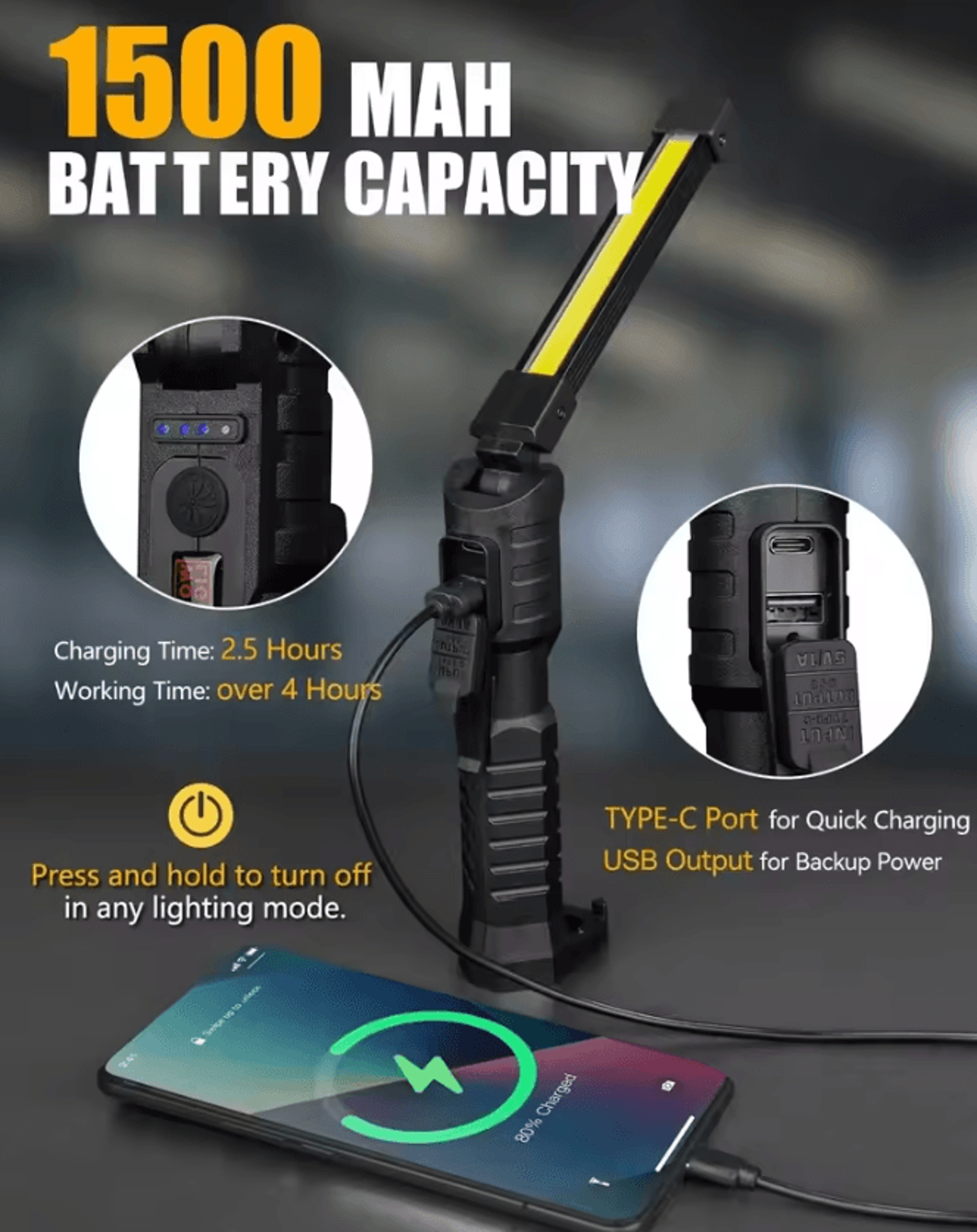 FlexBeam 7Mode Foldable COB Magnetic Work Light 3