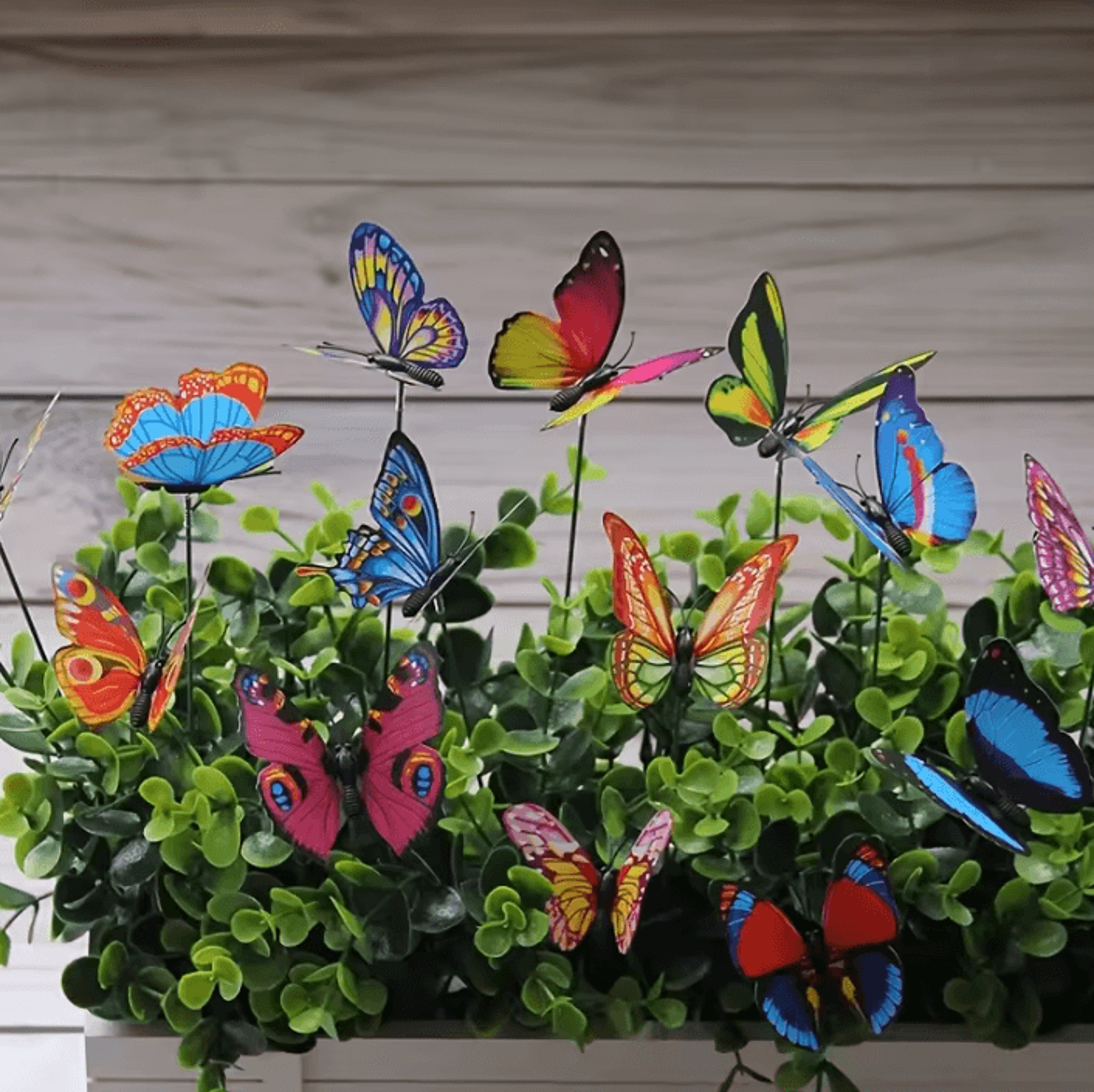 FlutterCharm 10Piece Colorful 3D Butterfly Garden Stakes 0