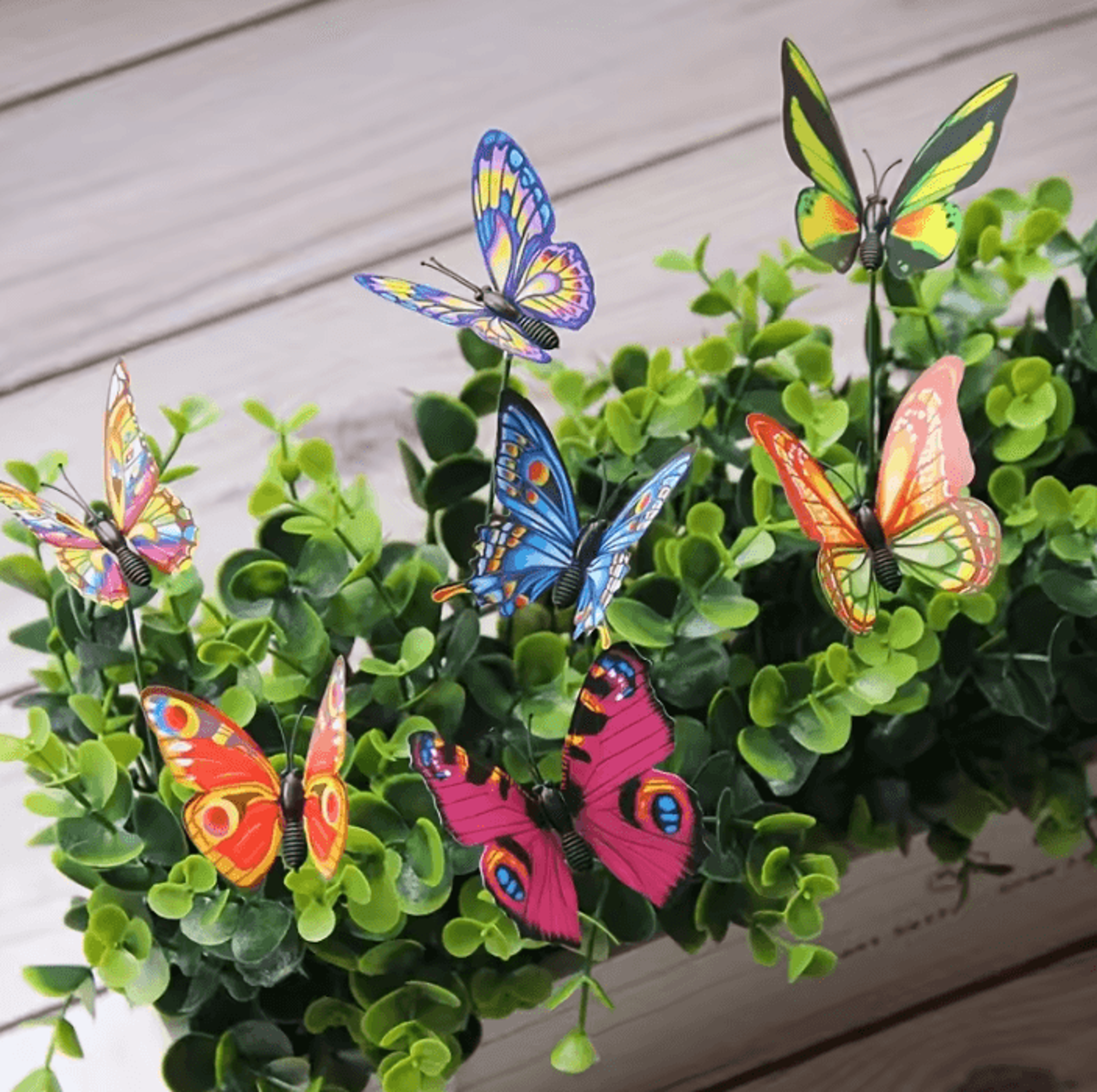 FlutterCharm 10Piece Colorful 3D Butterfly Garden Stakes 1