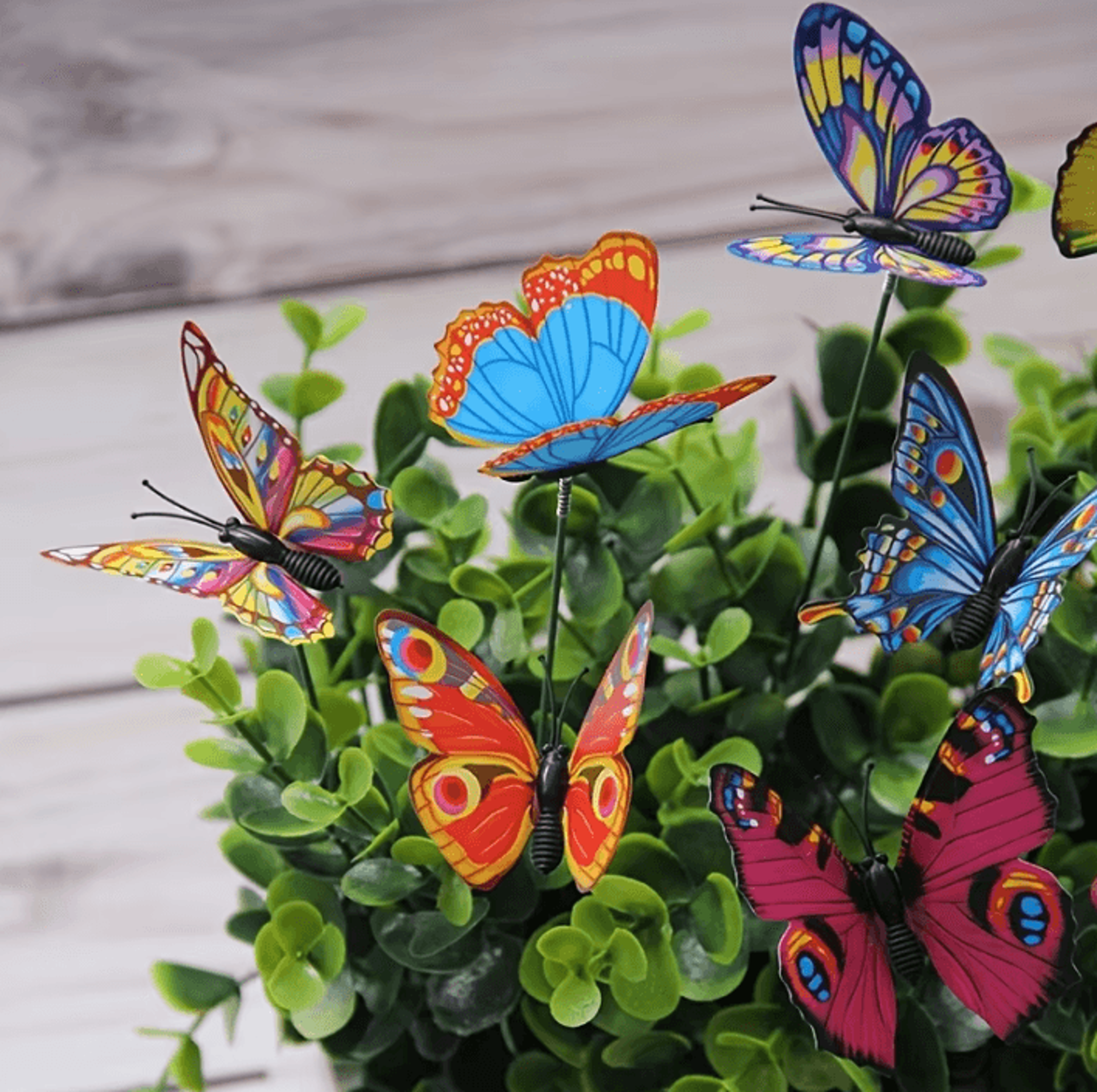 FlutterCharm 10Piece Colorful 3D Butterfly Garden Stakes 4