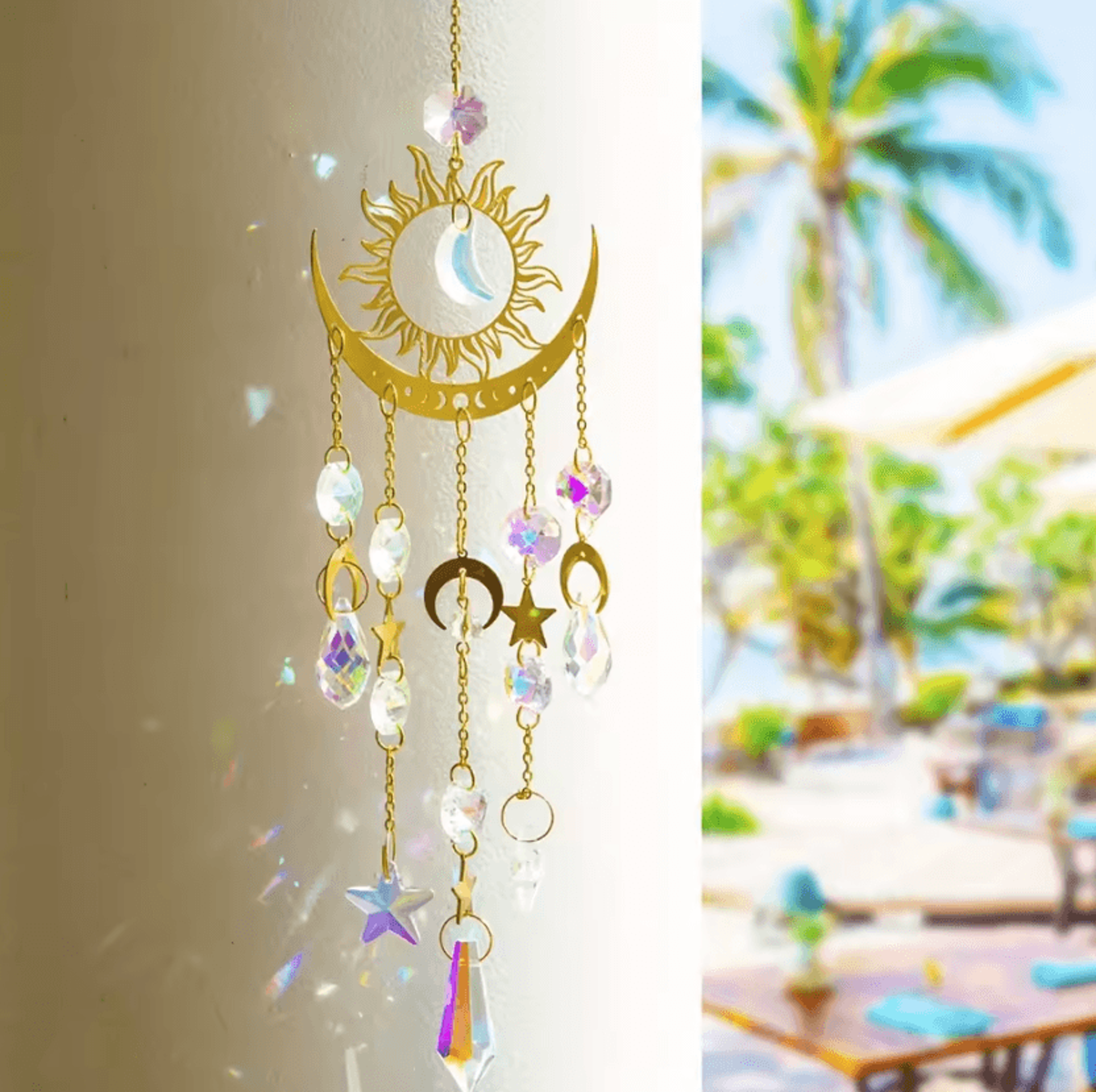 Celestial Star Moon Crystal Wind Chime Sun Catcher 1
