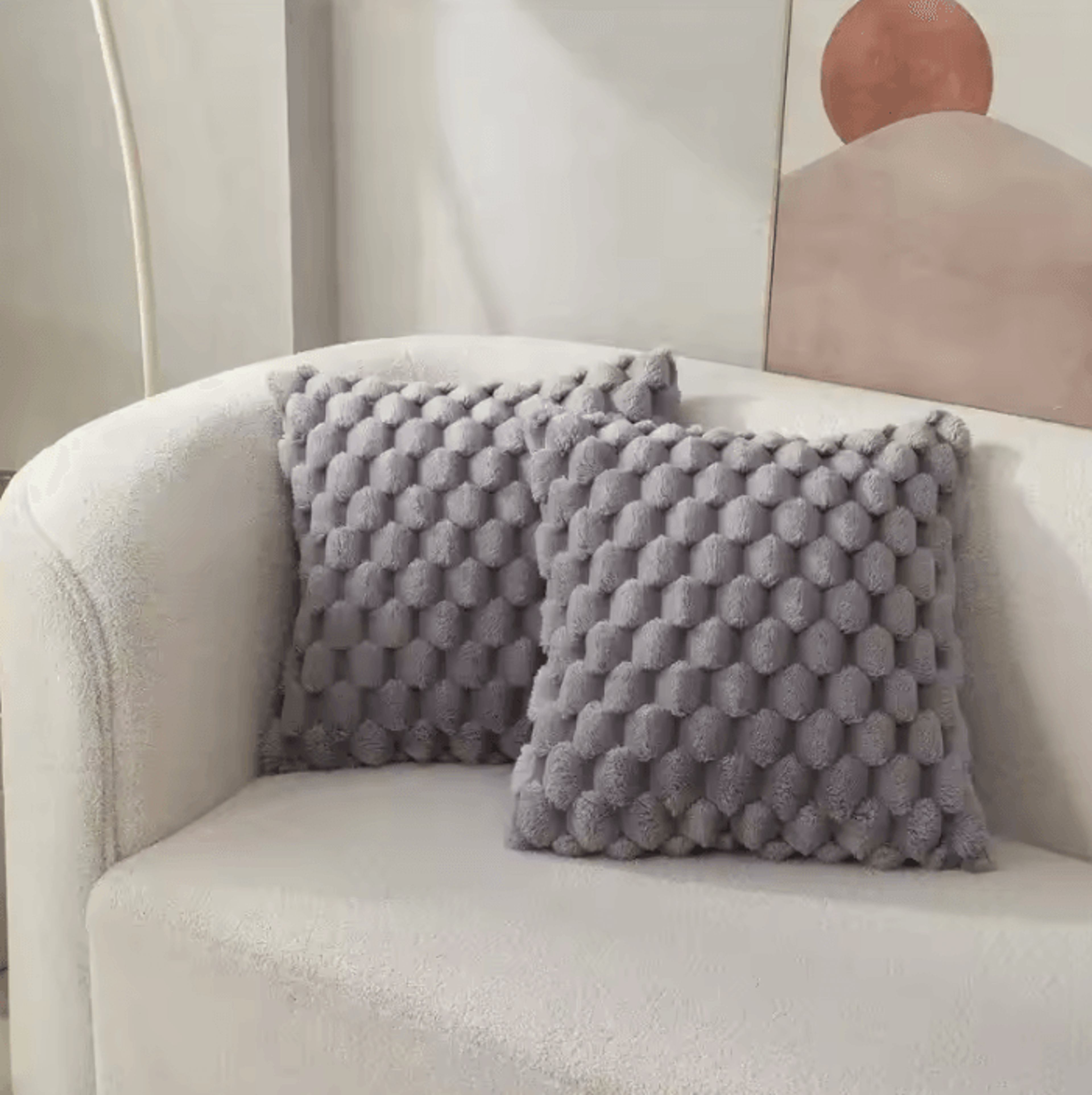 CozyCloud 3D Plush Textured Cushion Cover 2