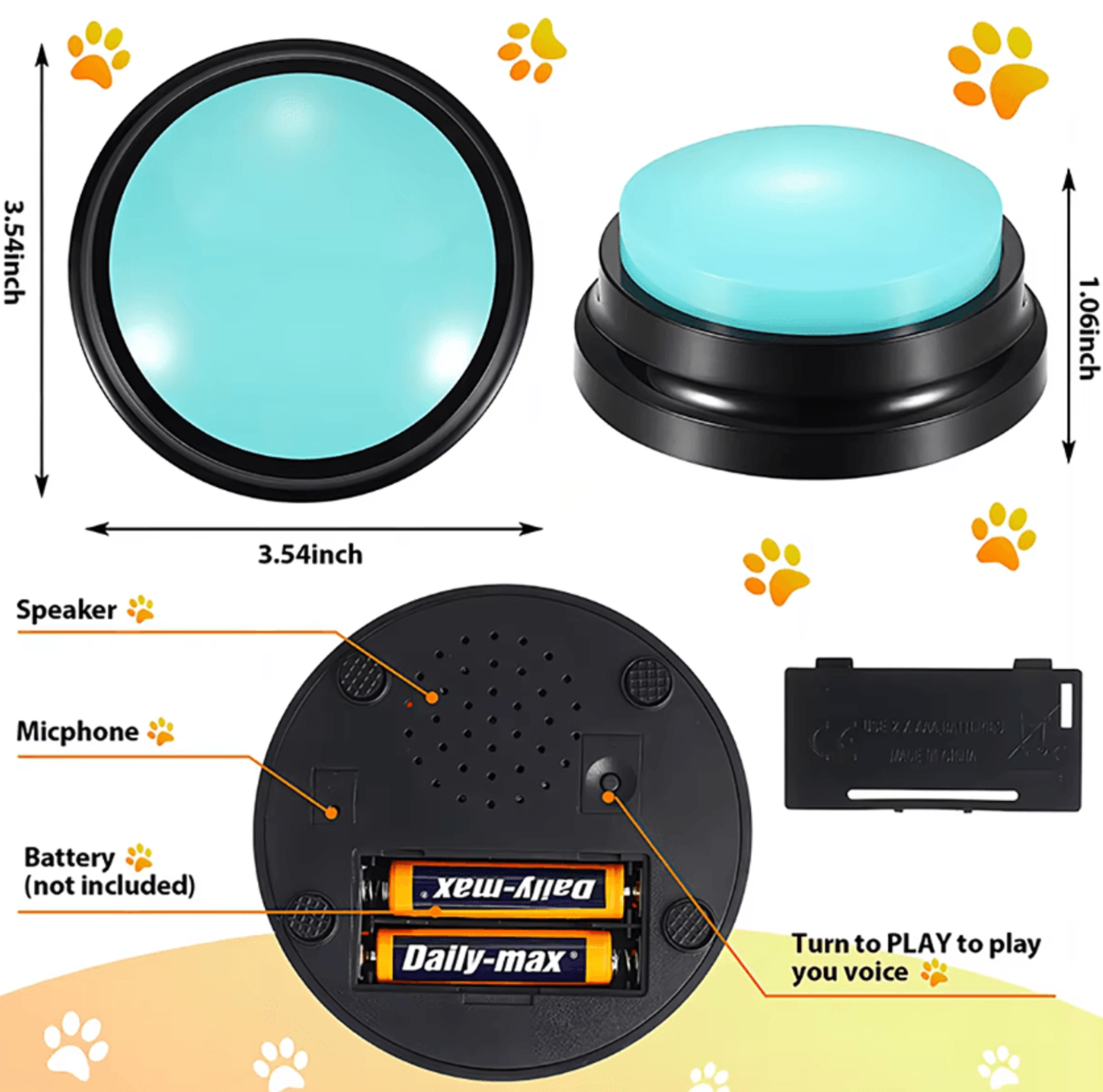 PawTalk Recordable Pet Communication Button 1