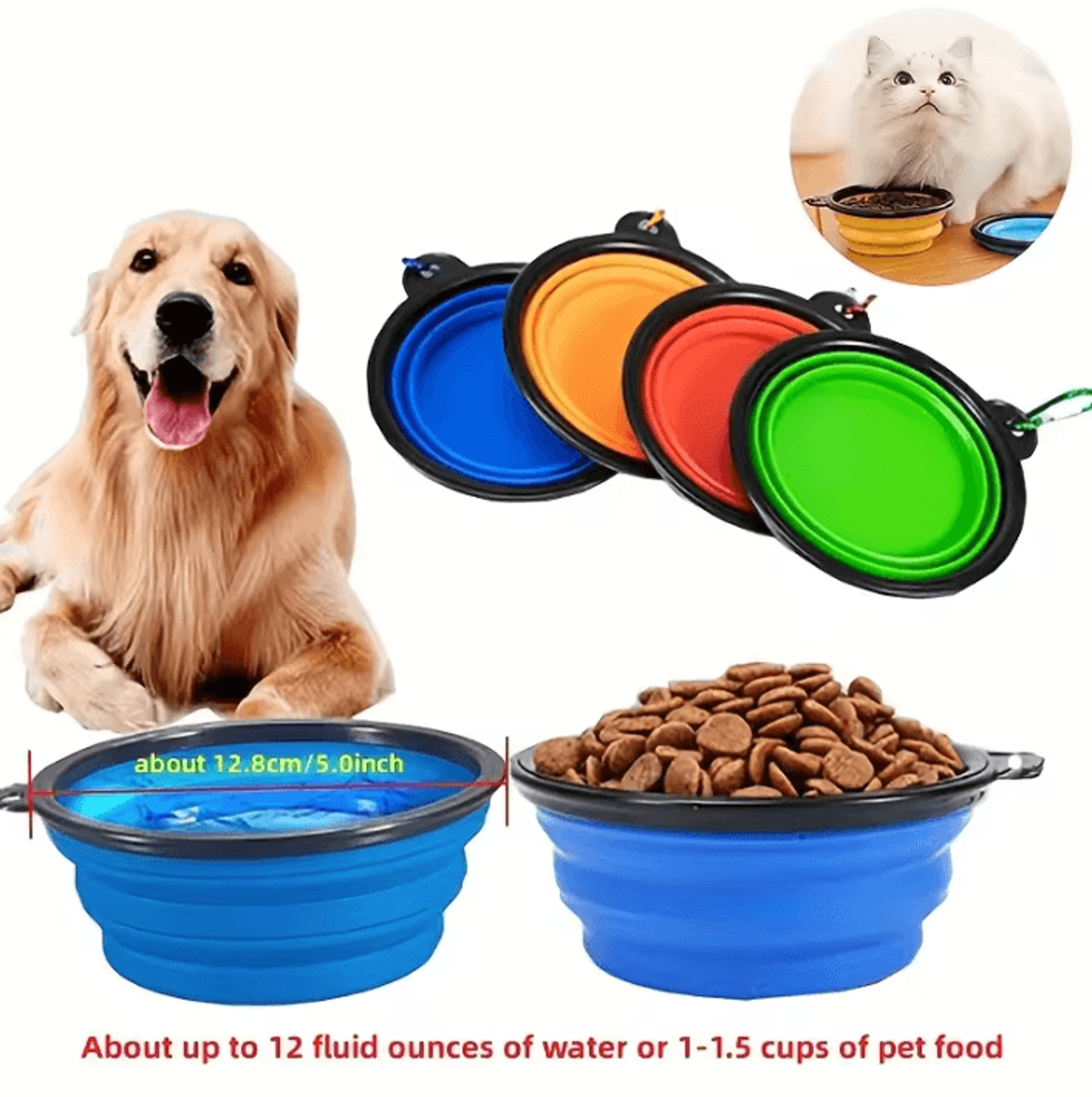 PawFold Portable Collapsible Pet Food And Water Bowl 2