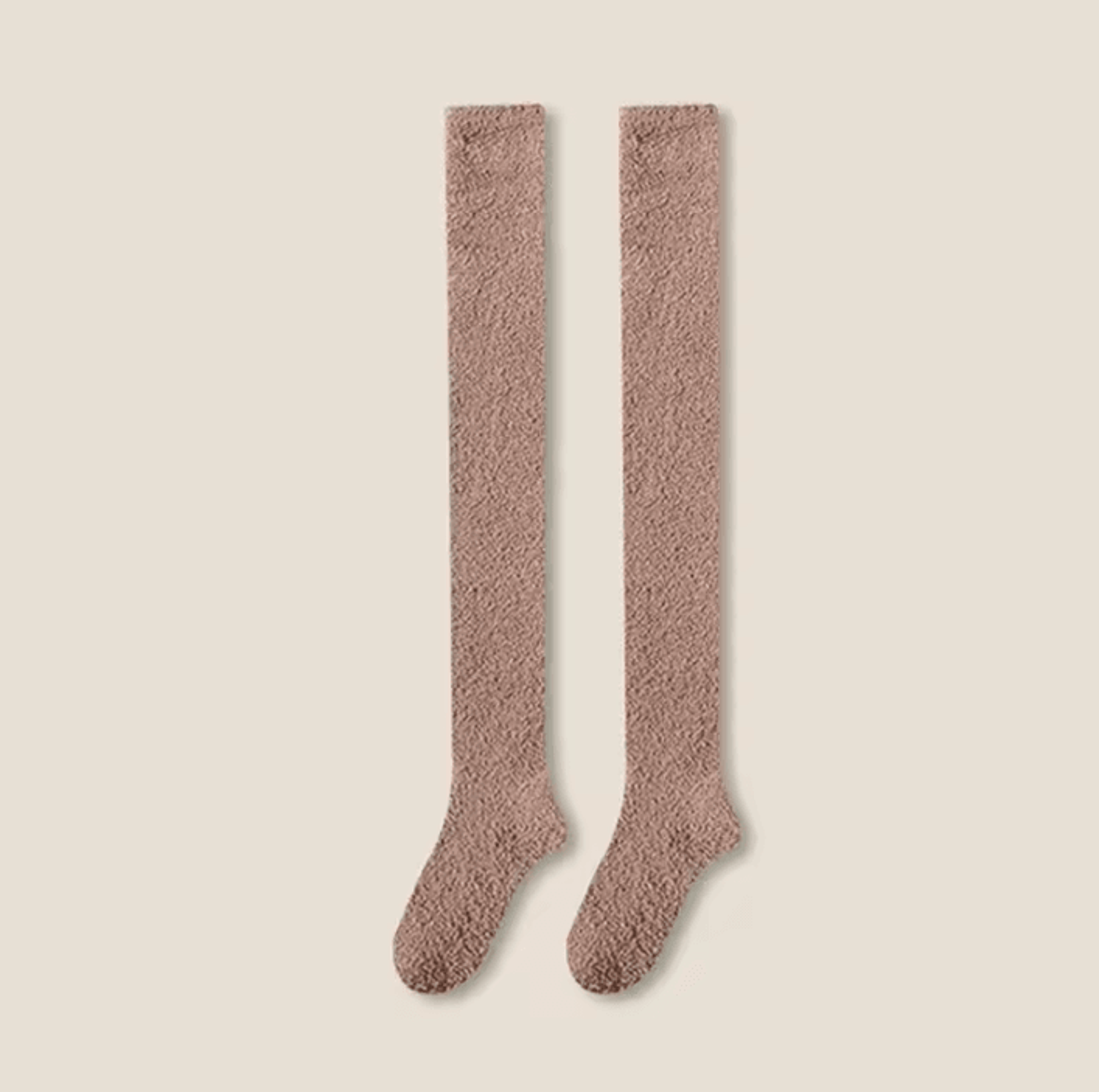CozyCloud Coral Fleece Thigh High Winter Socks 6