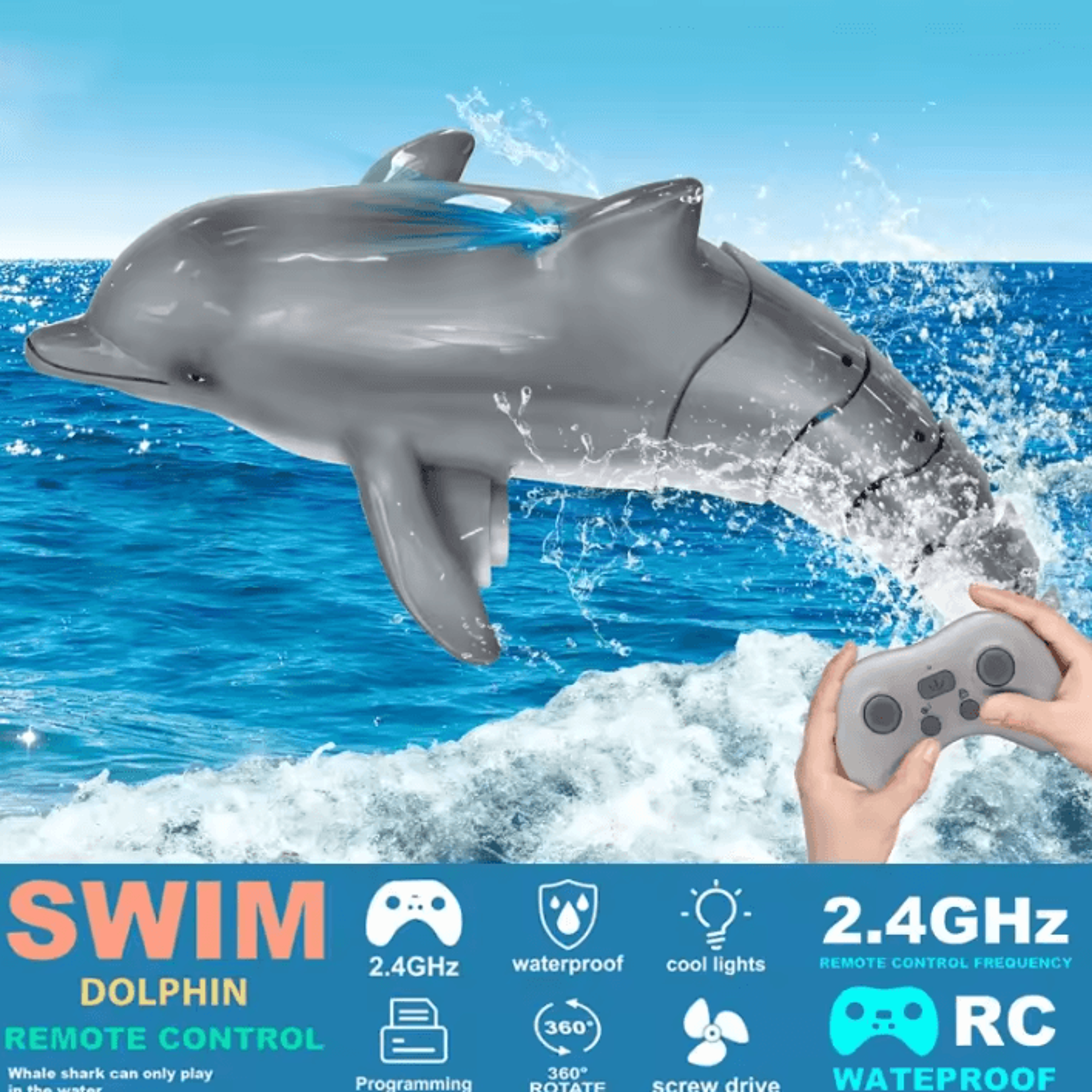 AquaDash 24G Remote Control Dolphin Water Toy 2