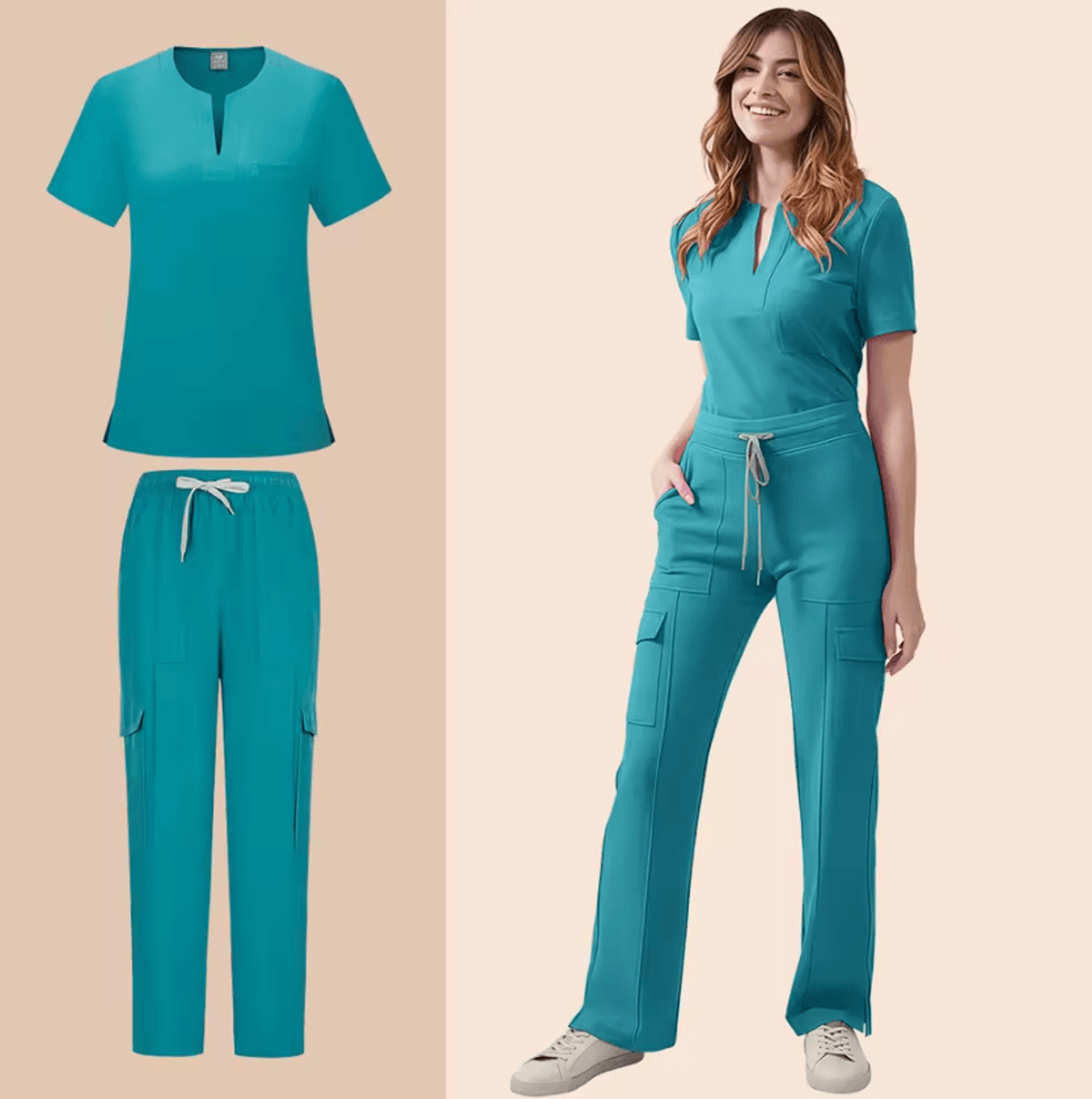 CareFlex Womens 2Piece Medical Scrub Set With Pockets 7