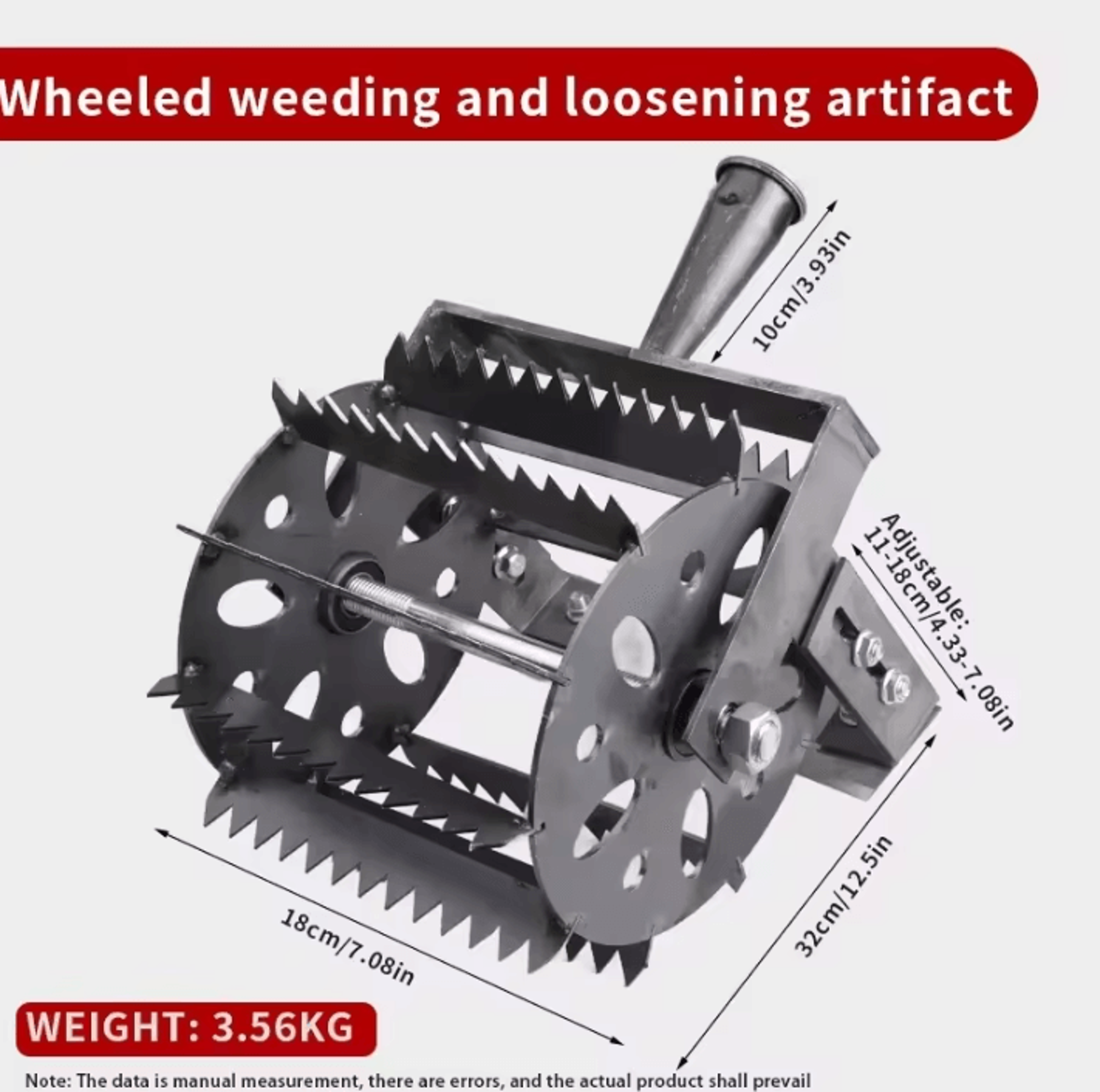 WeedGlide Manganese Steel Wheeled Push Hoe Head 5