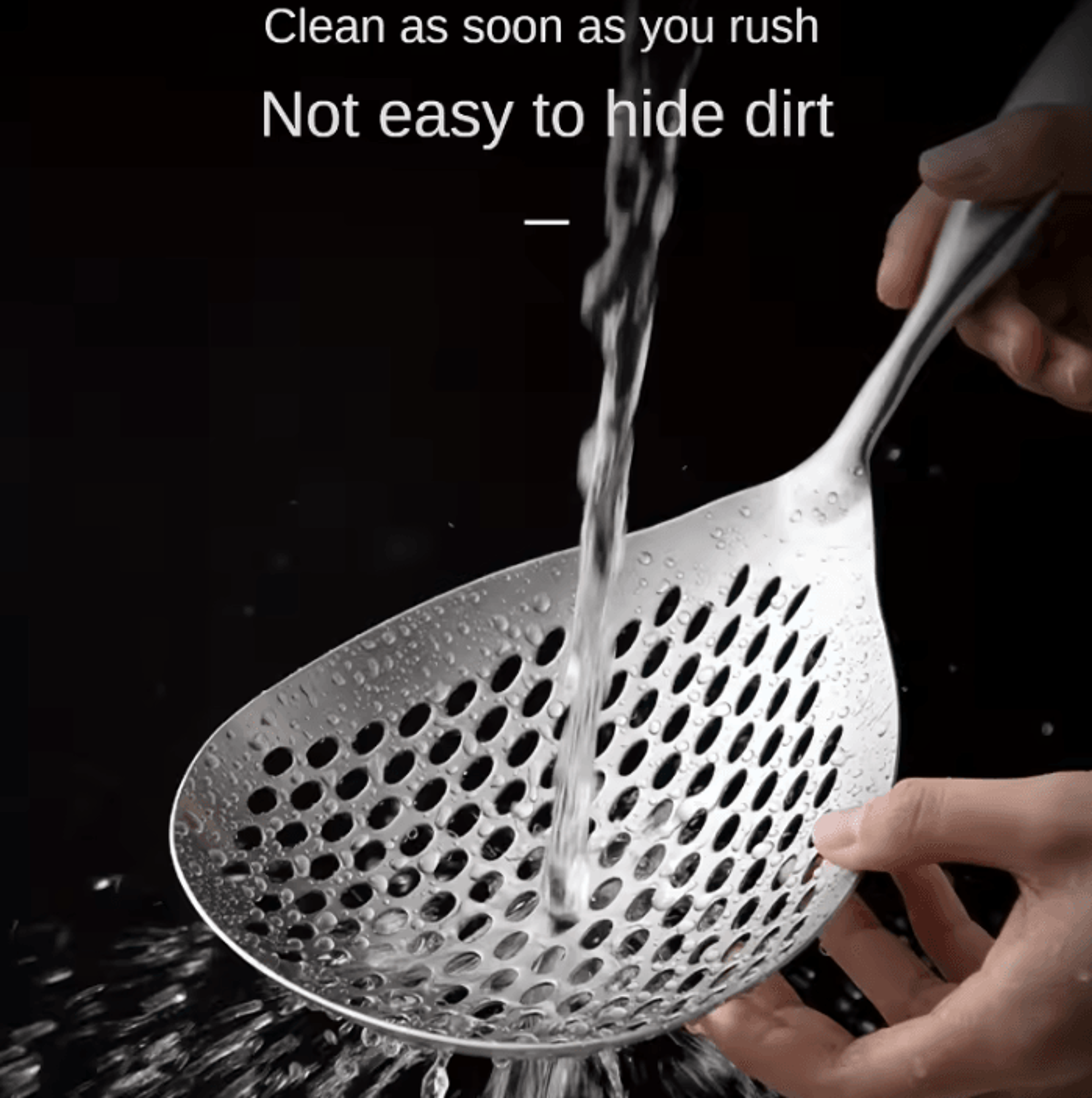 StrainCraft Stainless Steel Kitchen Strainer Spoon With Wood Handle 2