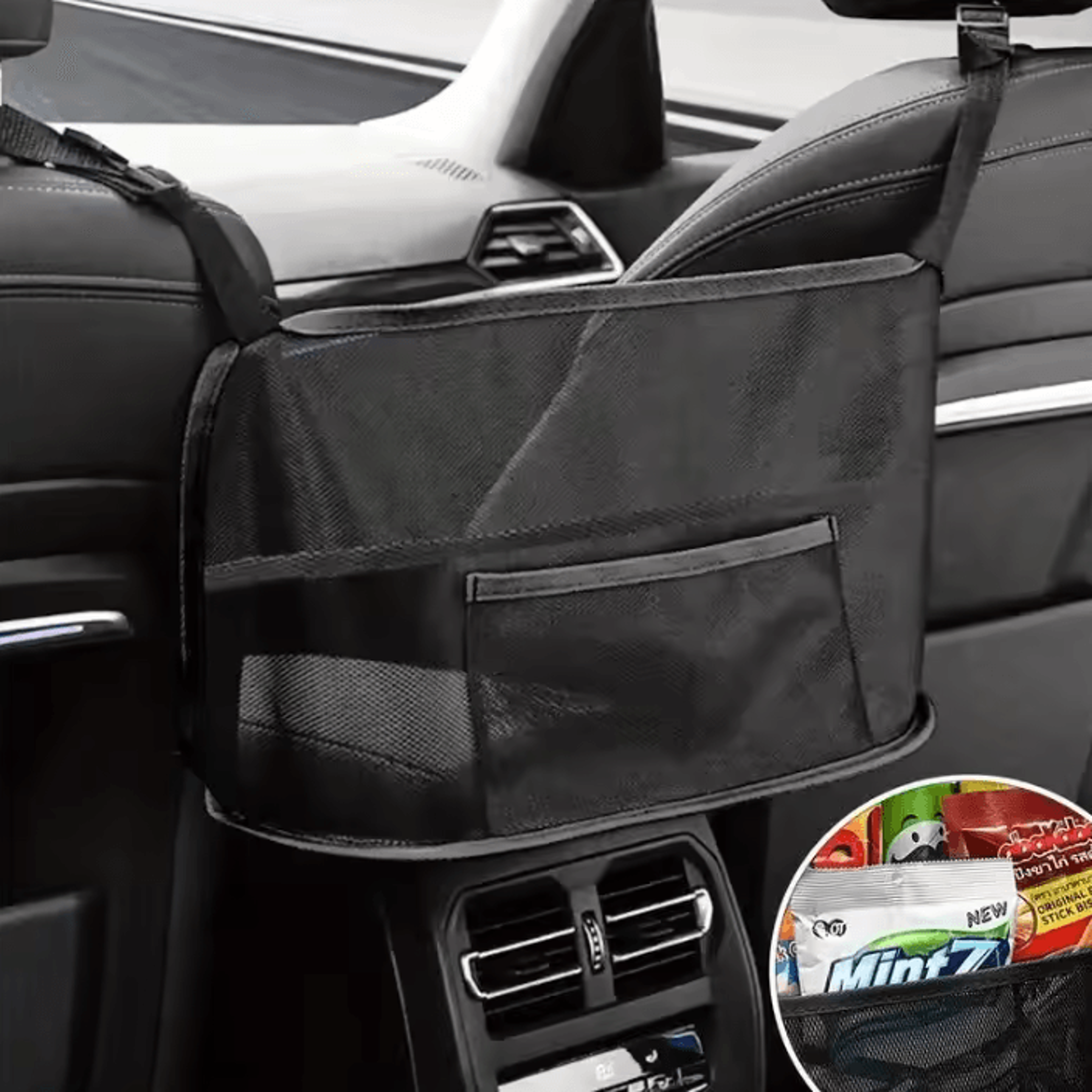 AutoNest Car Seat Mesh Storage Bag For Pets And Handbag Organization 1