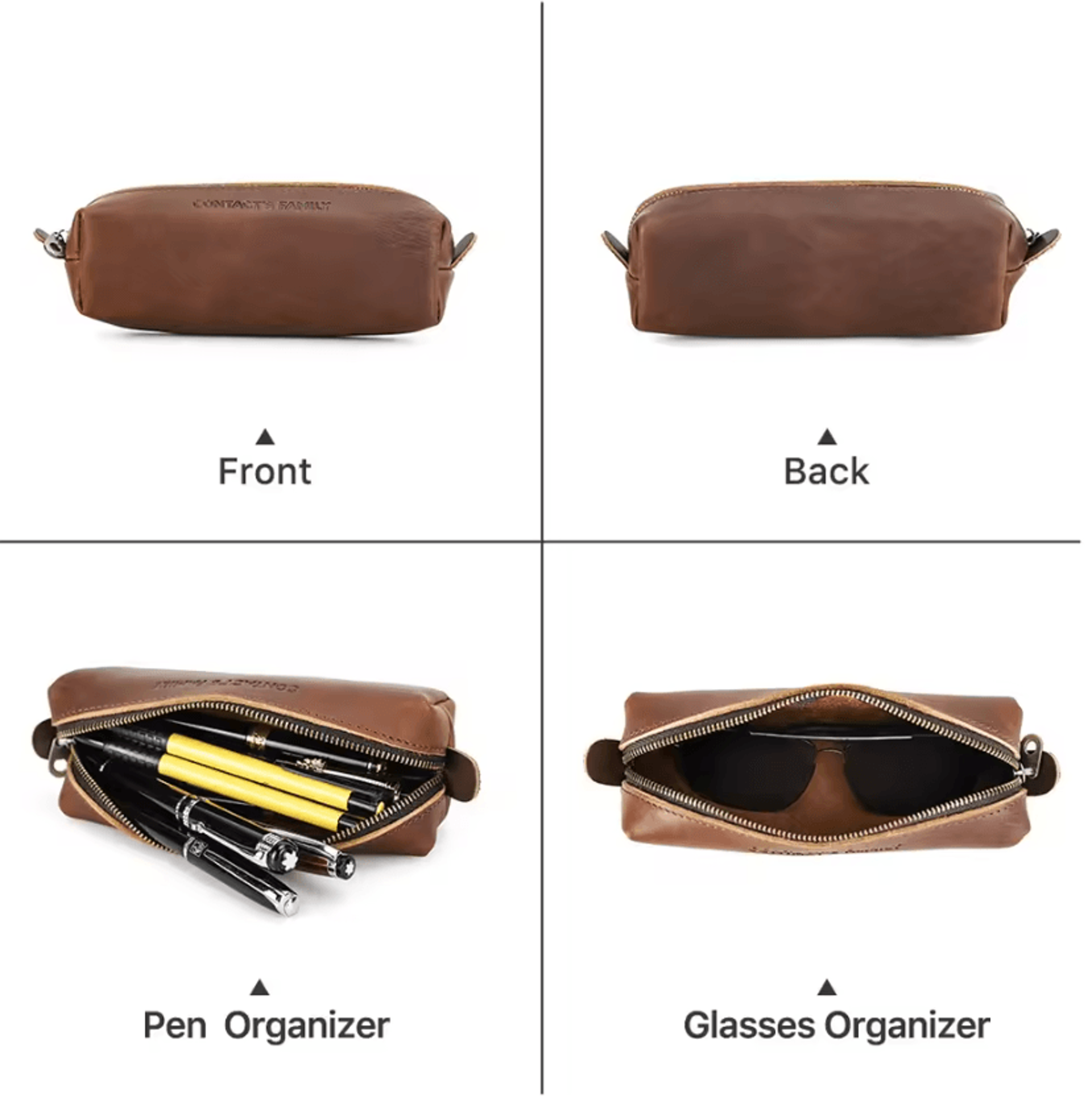 HeritagePen Retro Leather Pencil Case For School And Office Organization 1