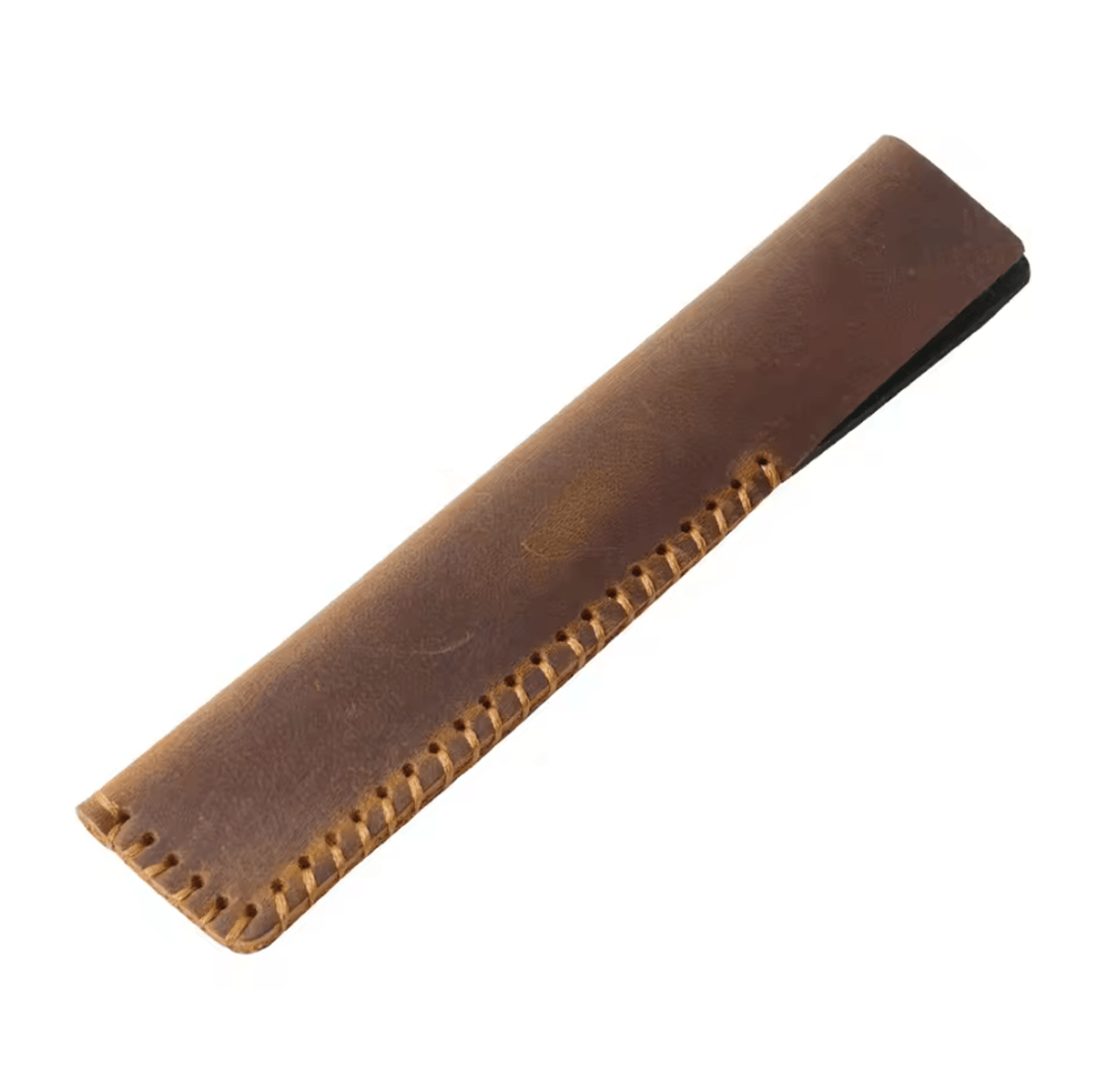 HideCraft Handmade Genuine Leather Single Pen Holder With Vintage Cowhide Design 4