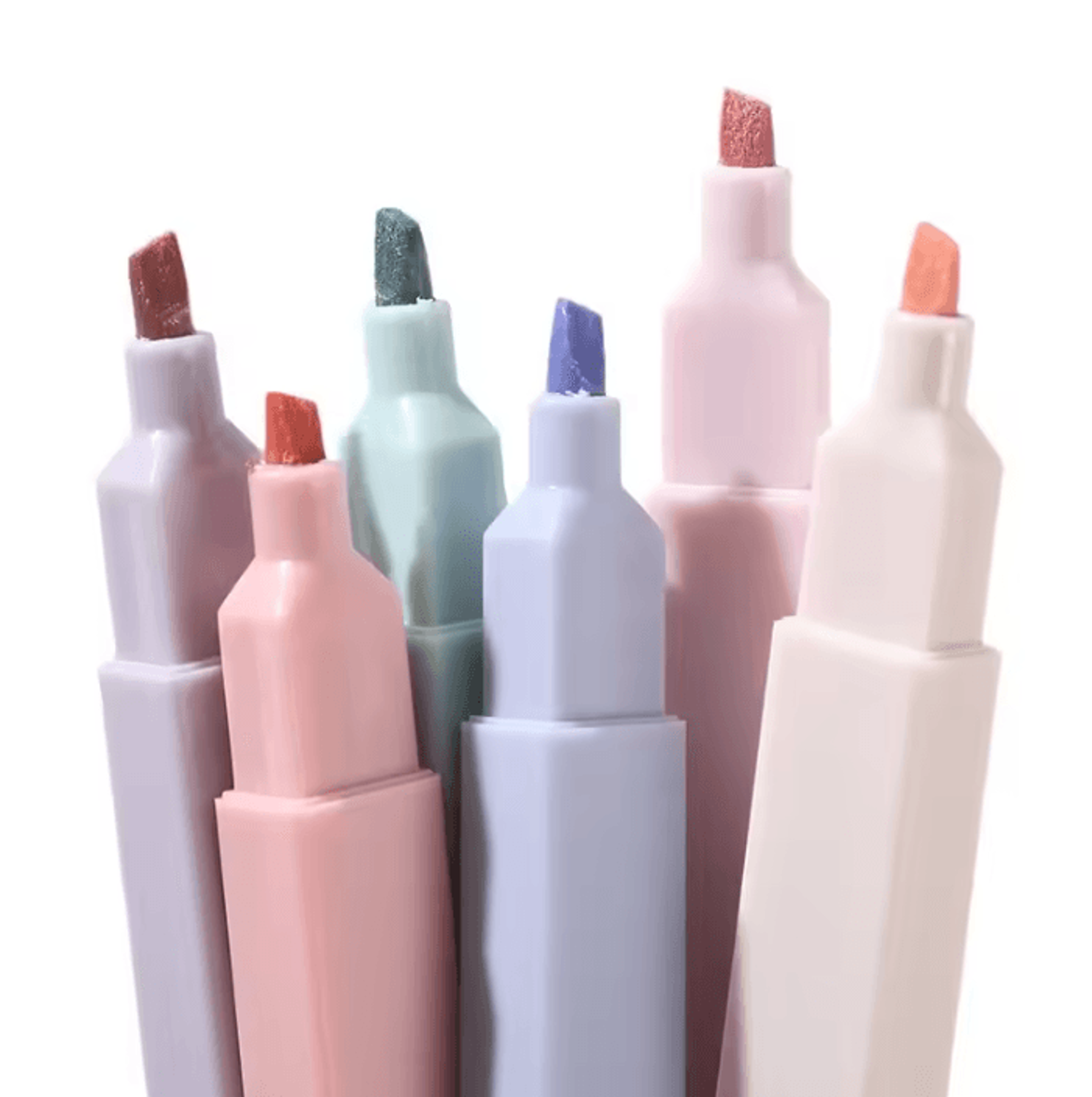 PastelGlow 6PCS Soft Color Highlighter Pens For Study Notes And Creative Art 4