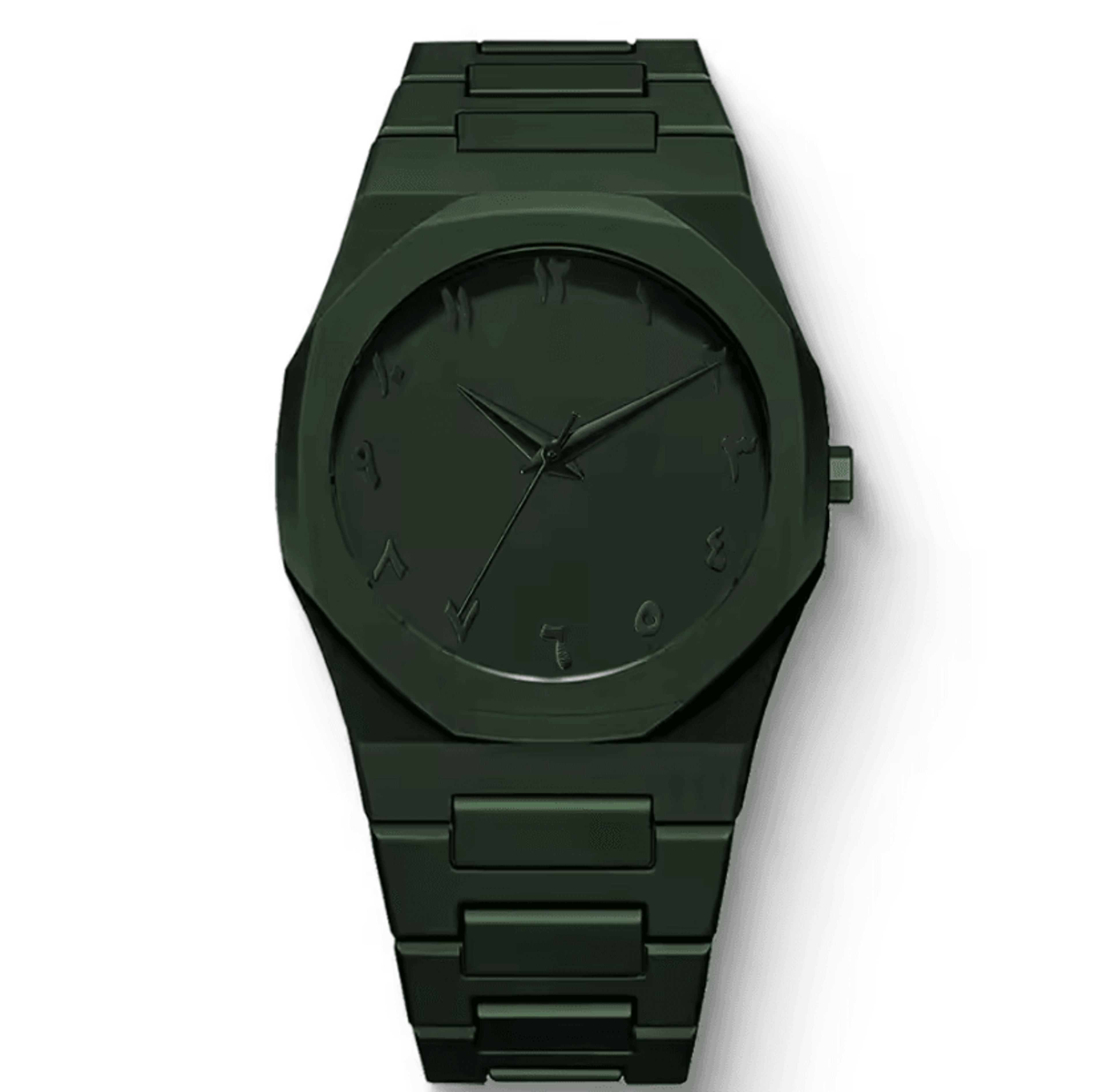 NoirPulse Minimalist Black Quartz Watch With Arabic Numeral Dial For Men 5