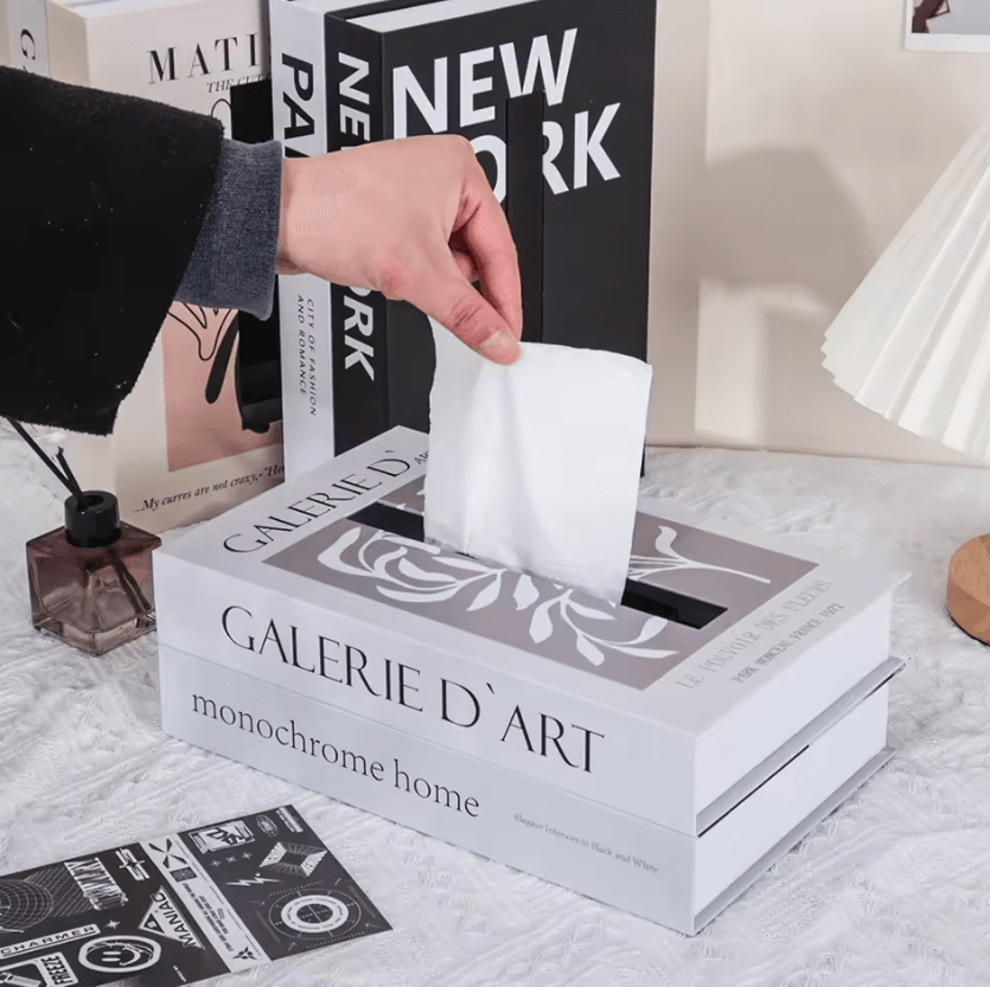 LuxePage Decorative Book Style Tissue Box Holder For Elegant Home And Office Decor 2