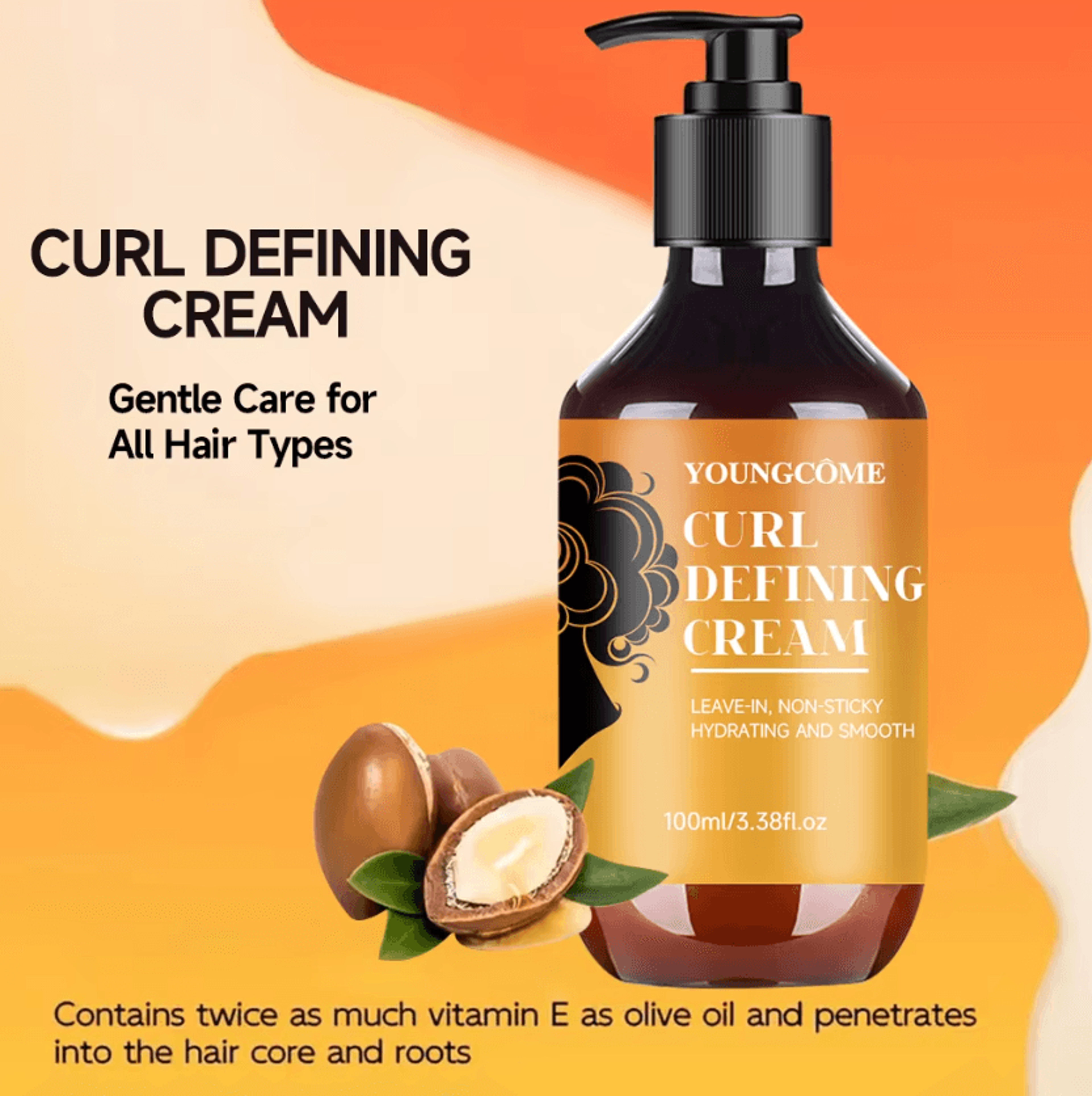 CurlBloom Argan Oil Curl Defining Cream 100ml For Soft Bouncy And FrizzControlled Curls 1