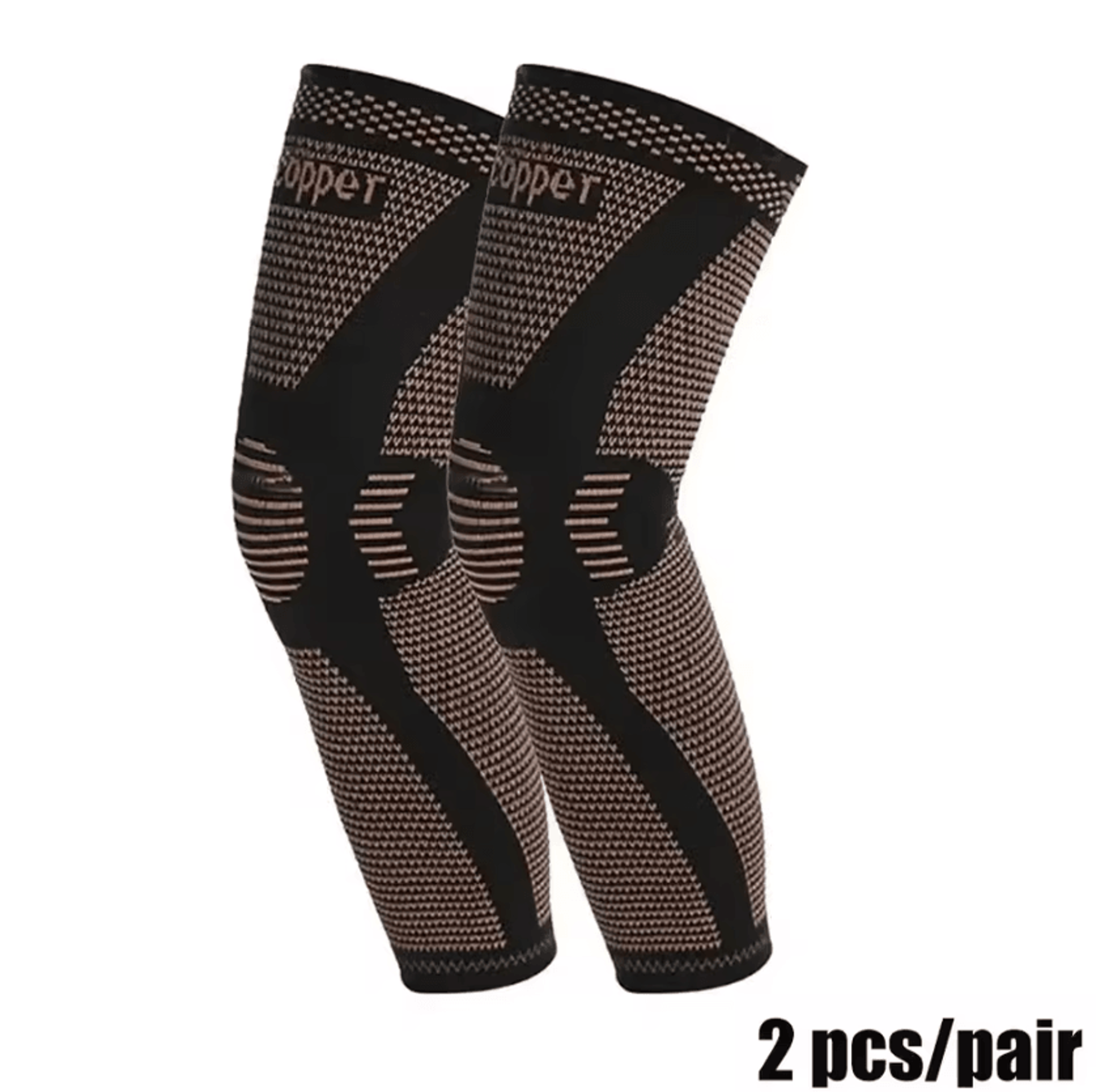 CopperFlex Full Leg Compression Sleeve For Thigh Knee And Calf Support 6