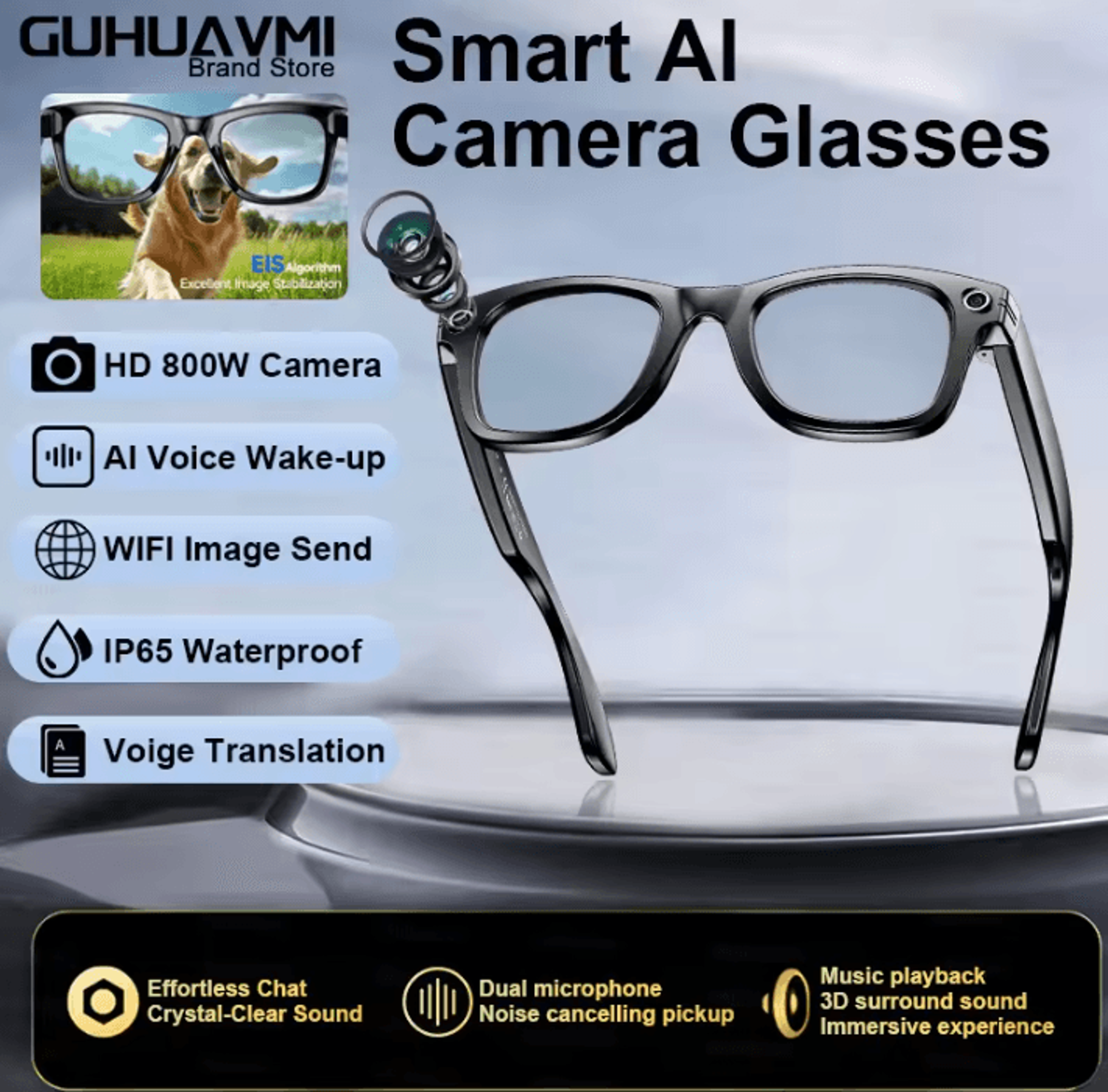 VisionSync AI Smart Camera Glasses With Translation Video Recording And ColorChanging Lenses 6
