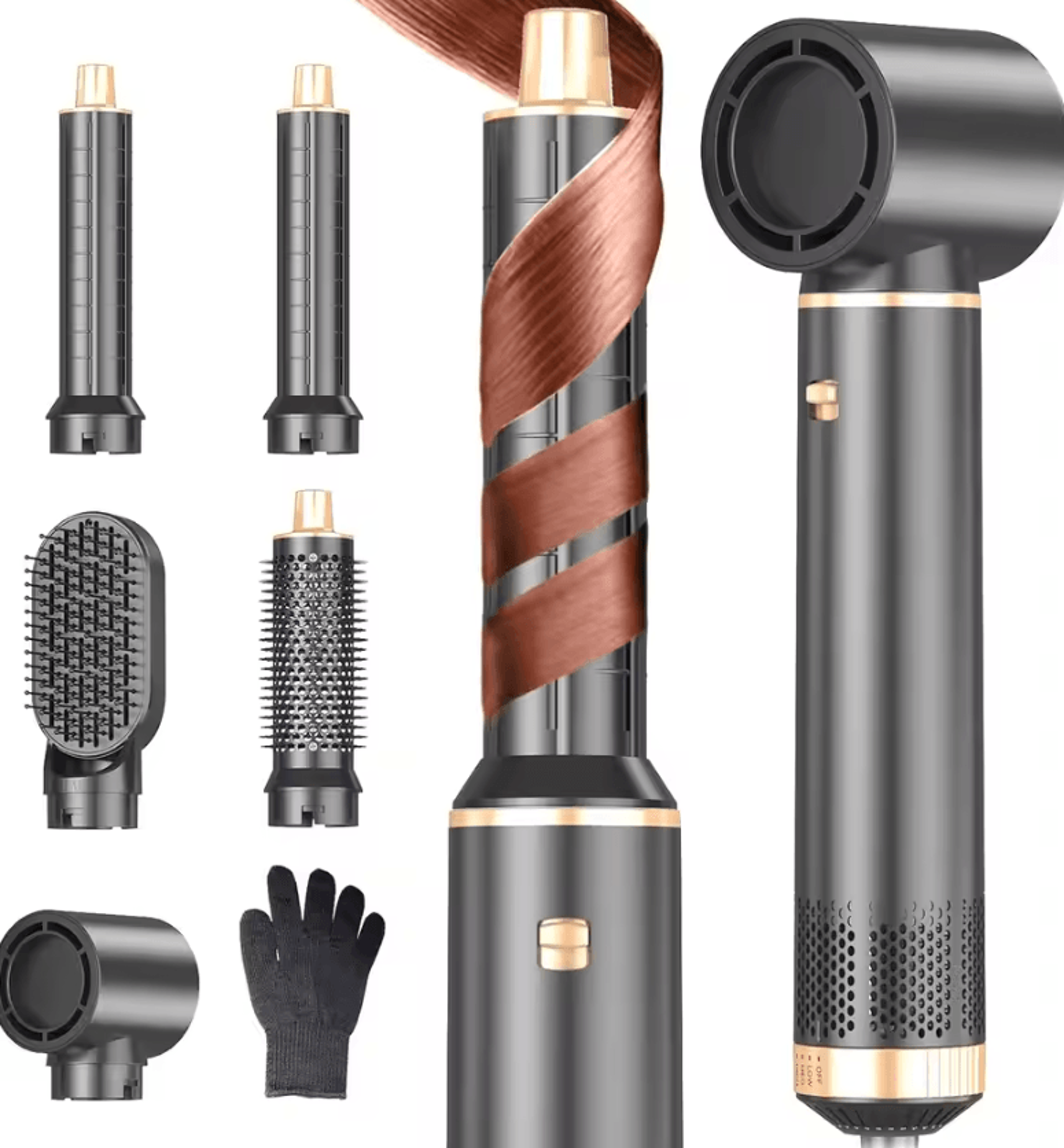 AirGlam 5in1 Hot Air Hair Dryer Brush With Negative Ion Styling Technology 0