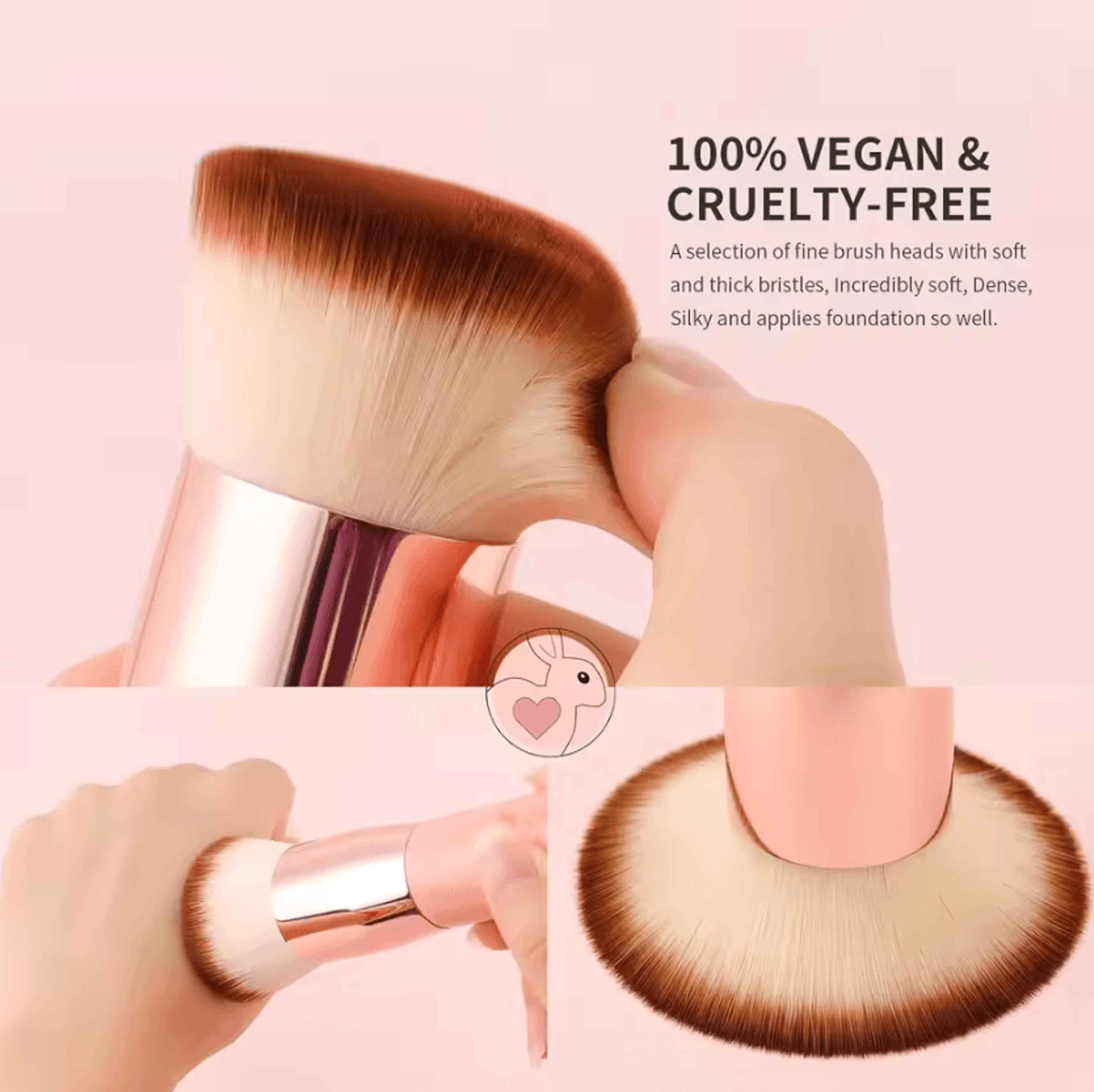 DUcare VelvetBlend Flat Top Kabuki Foundation Brush For Smooth And Flawless Makeup 3