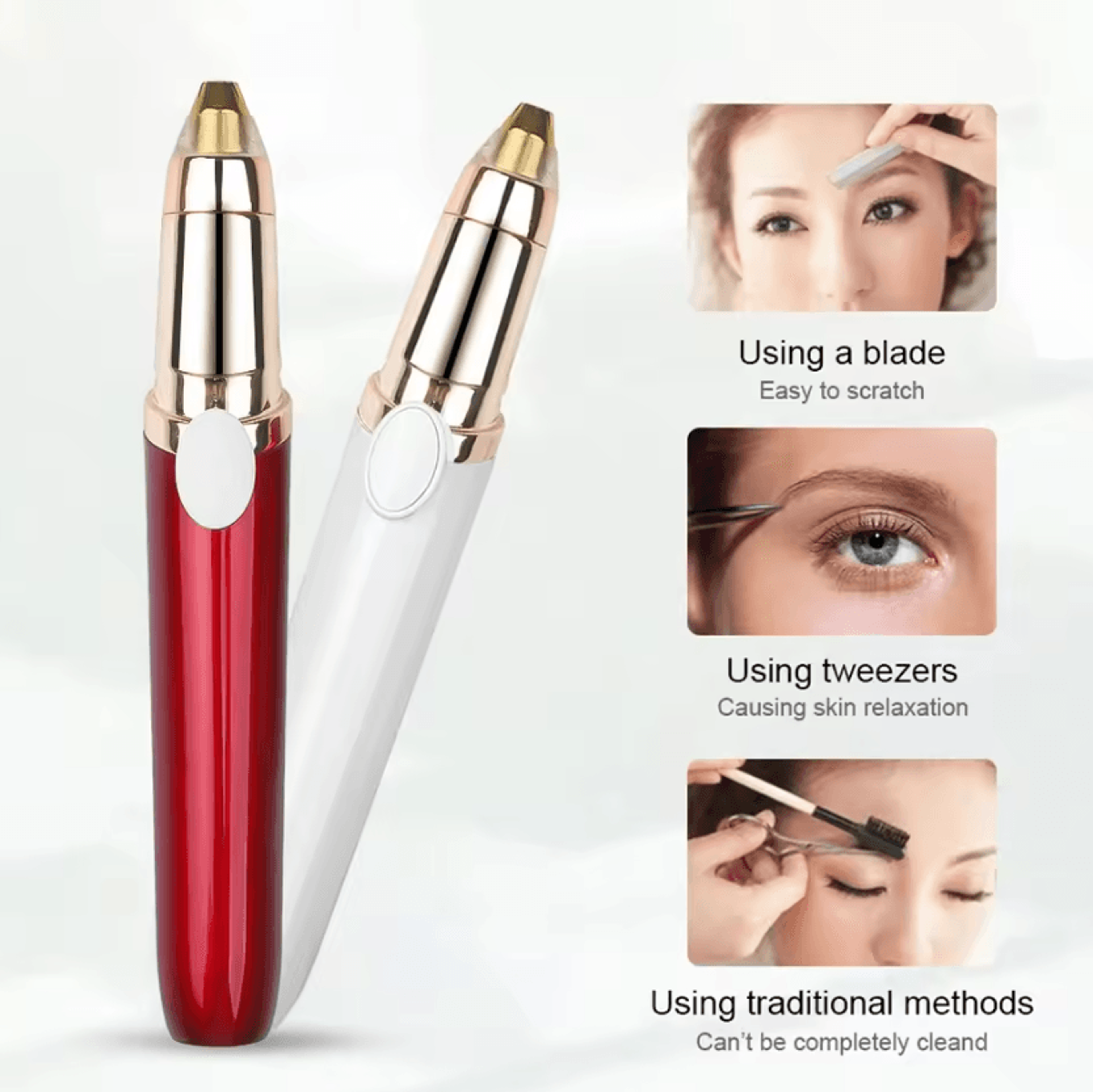 BrowLuxe Mini Lipstick Electric Eyebrow Trimmer With USB Rechargeable Design 1