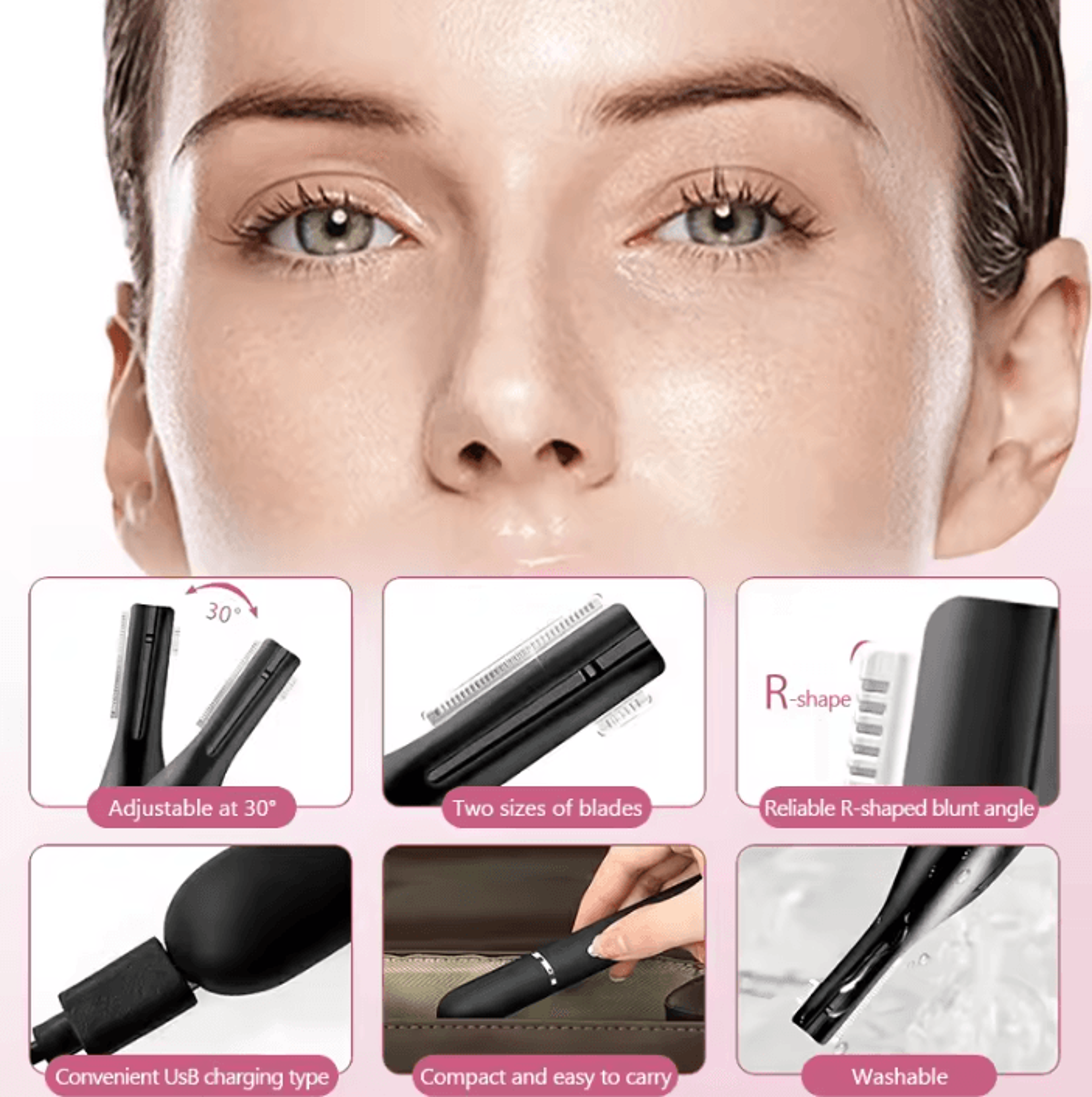 BrowSwift USB Rechargeable Electric Eyebrow Shaver For Easy And Precise Grooming 3