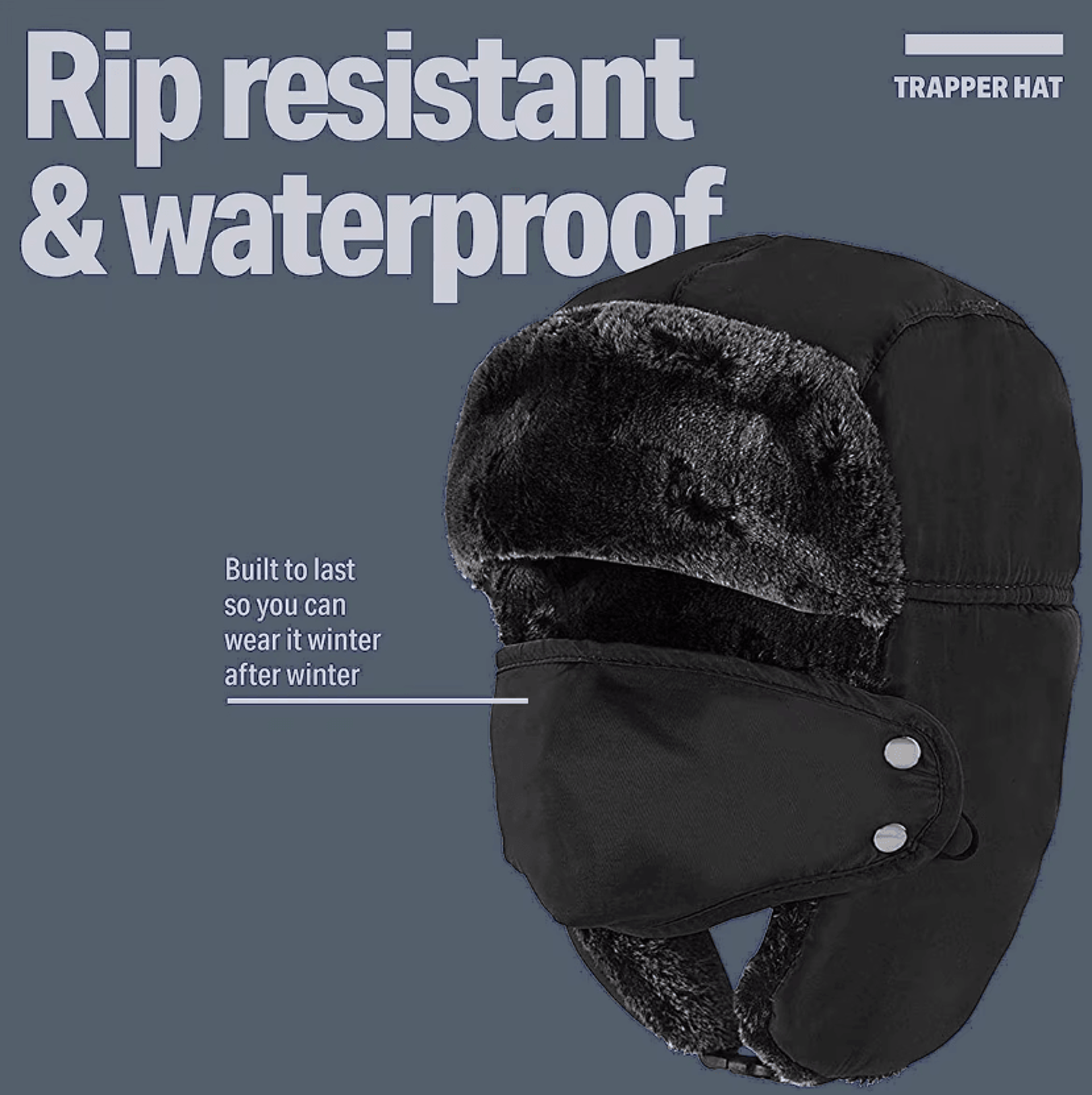 ArcticShield Winter Ushanka Trapper Hat With Windproof Face Mask For Men And Women 2