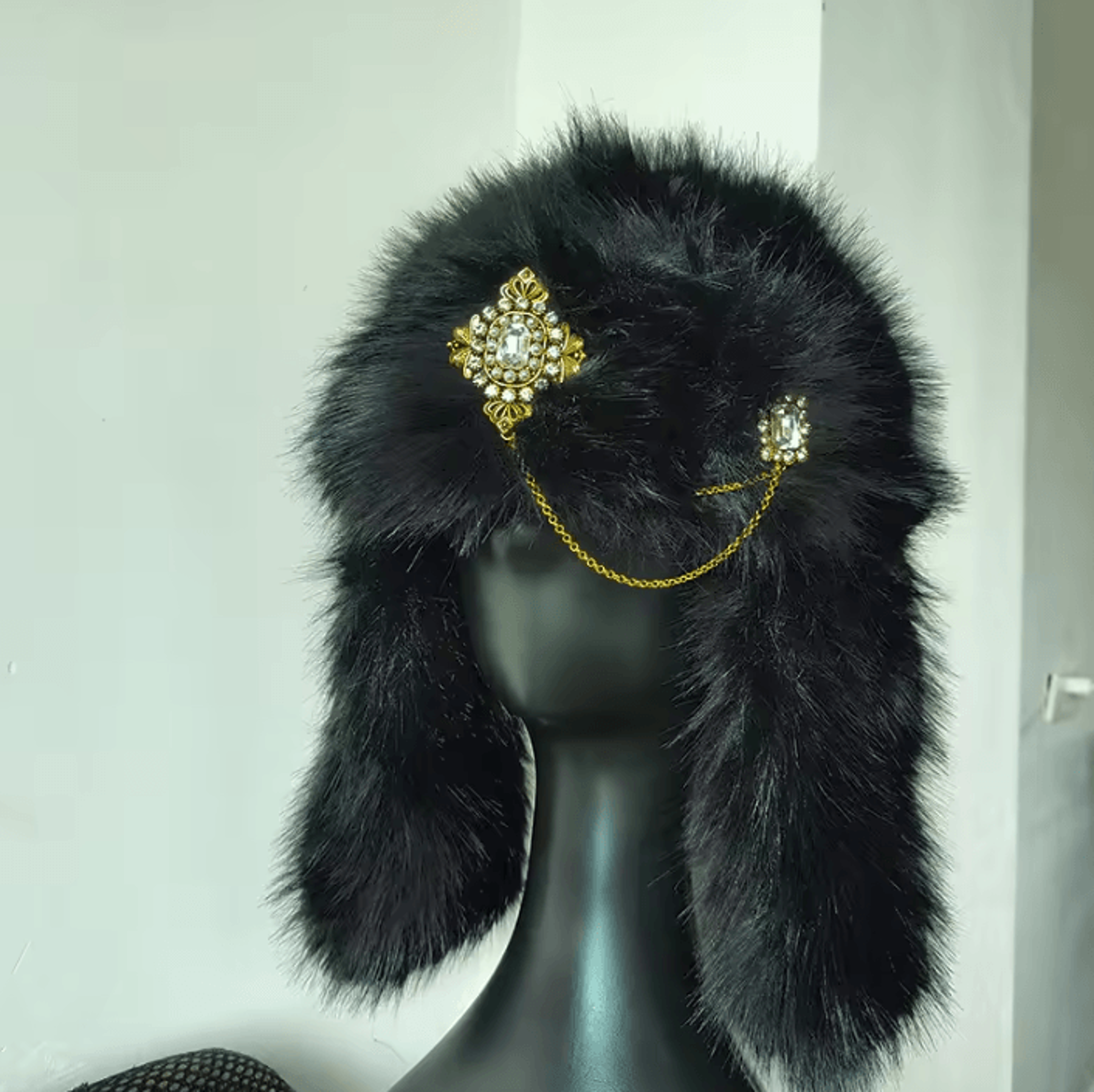 LuxeFrost Womens Diamond Quilted Faux Fur Bomber Hat For Winter Warmth 3