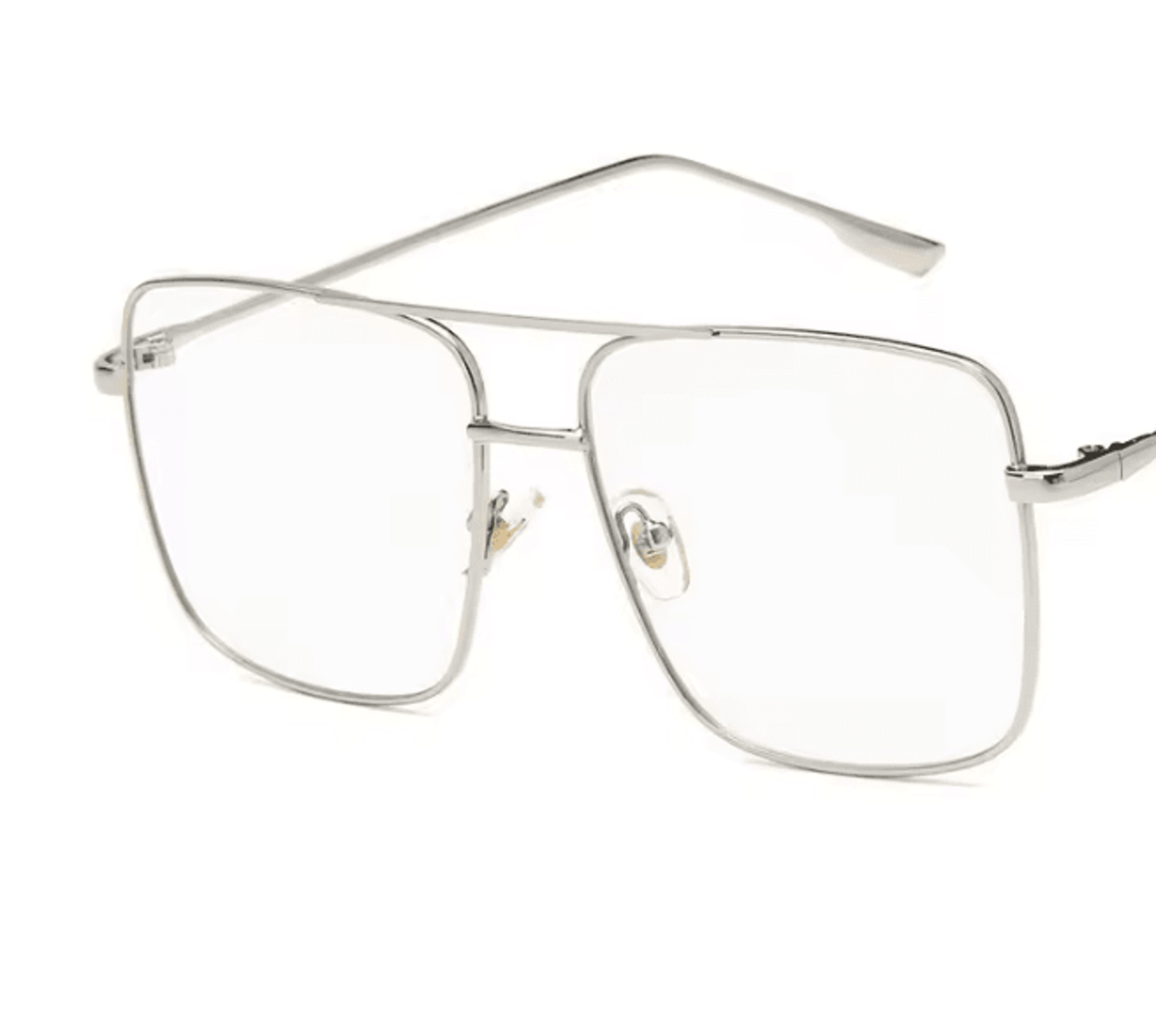 GoldenEra Oversized Square Metal Eyeglasses With Vintage Gold Frame 4
