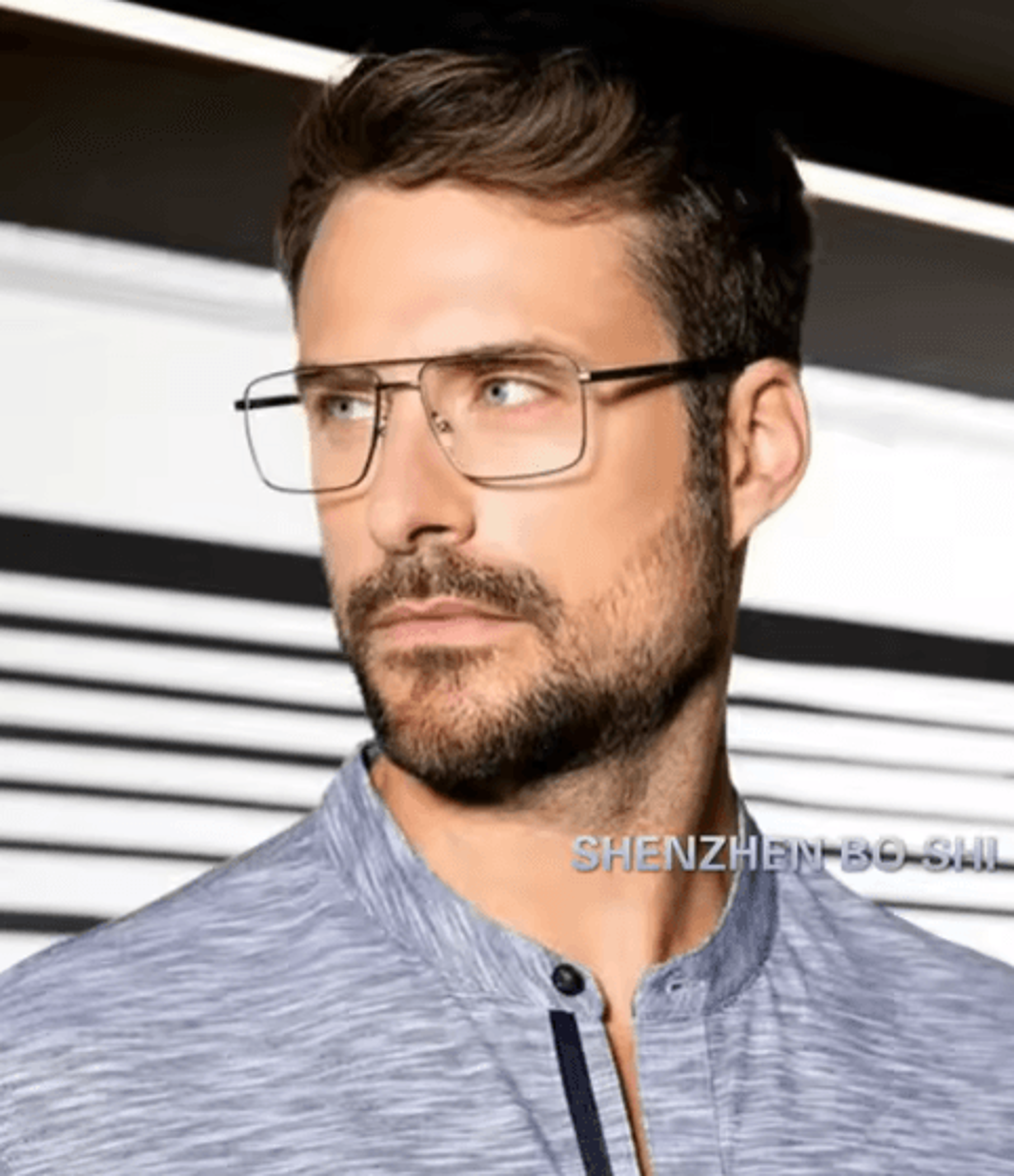 GoldenEra Oversized Square Metal Eyeglasses With Vintage Gold Frame 1