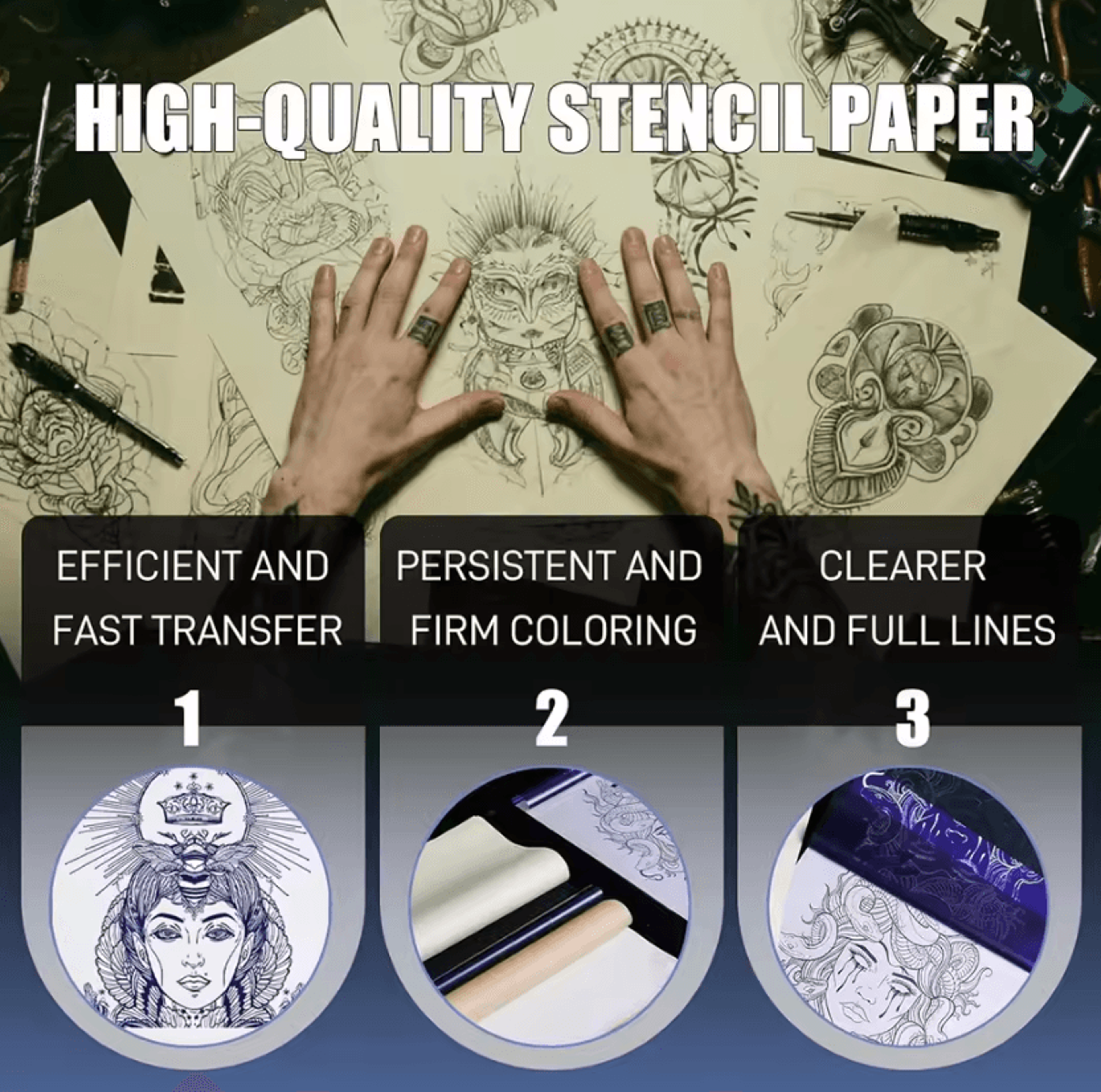 InkTrace Pro A4 Tattoo Stencil Transfer Paper For Precise Tattoo Design Copying 3