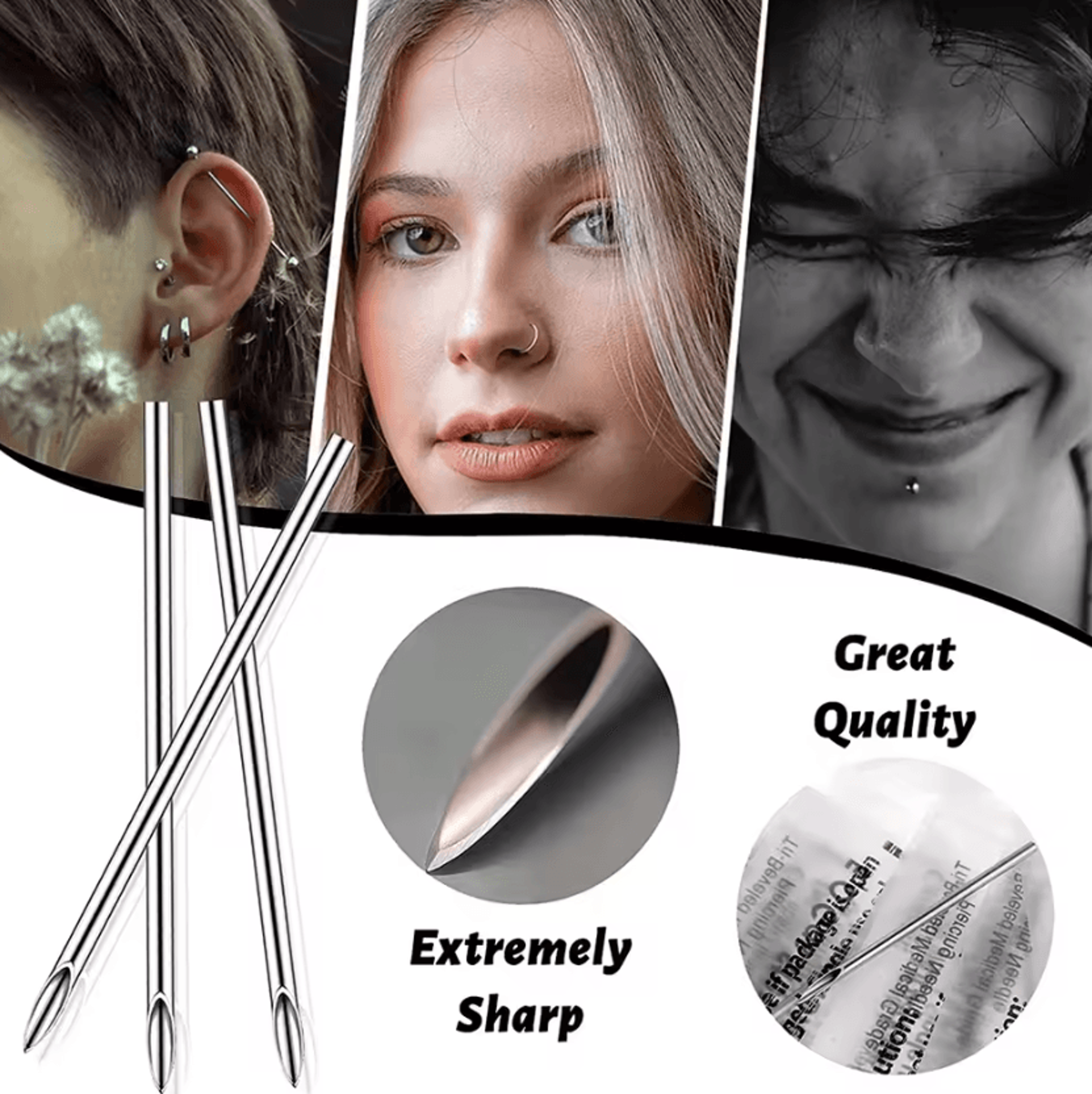 PiercePro Complete Professional Body Piercing Tool Kit With Needles And Clamps 2