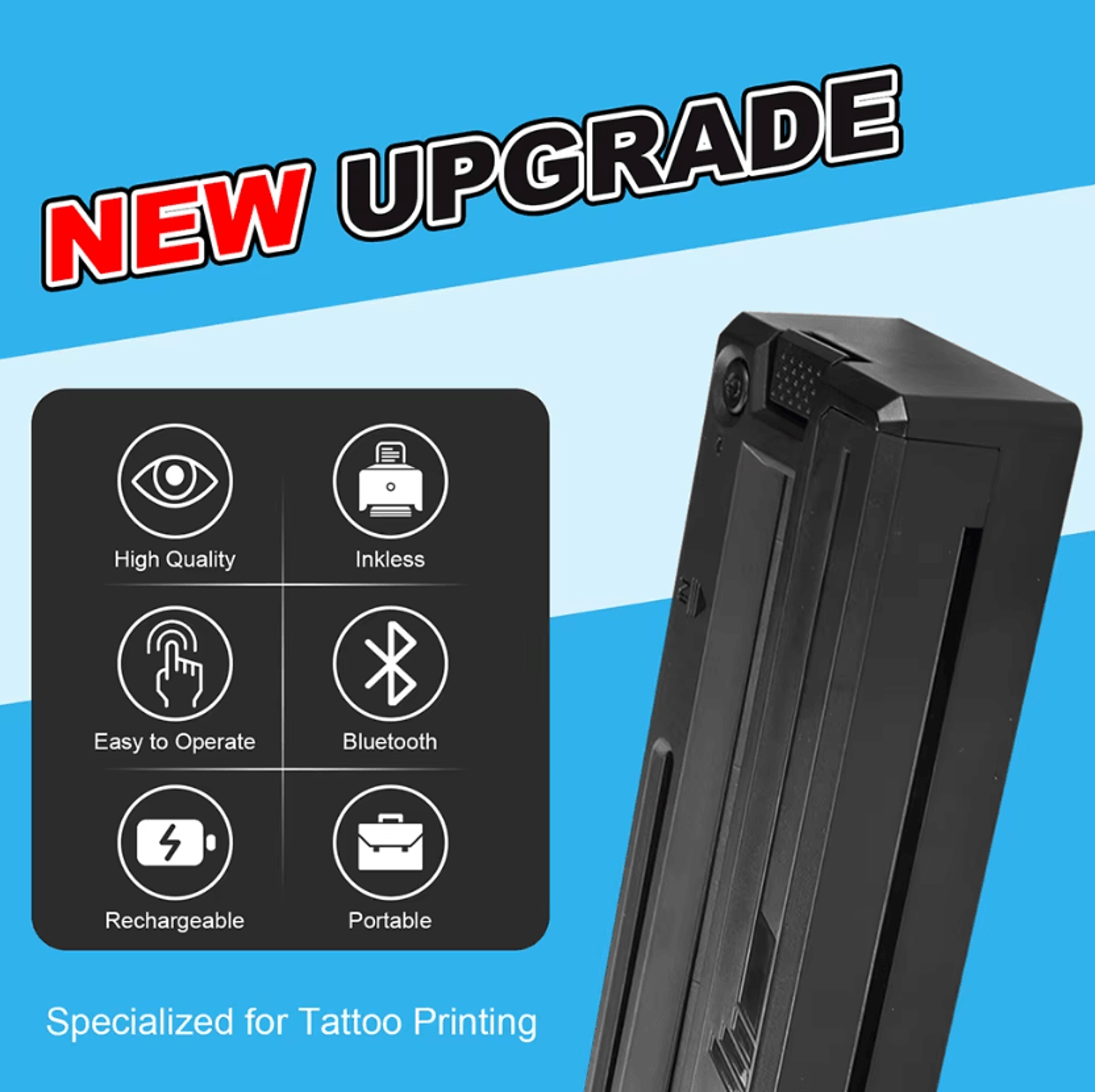 InkPrint Pro Wireless Bluetooth Tattoo Stencil Printer For Precise Design Transfers 4