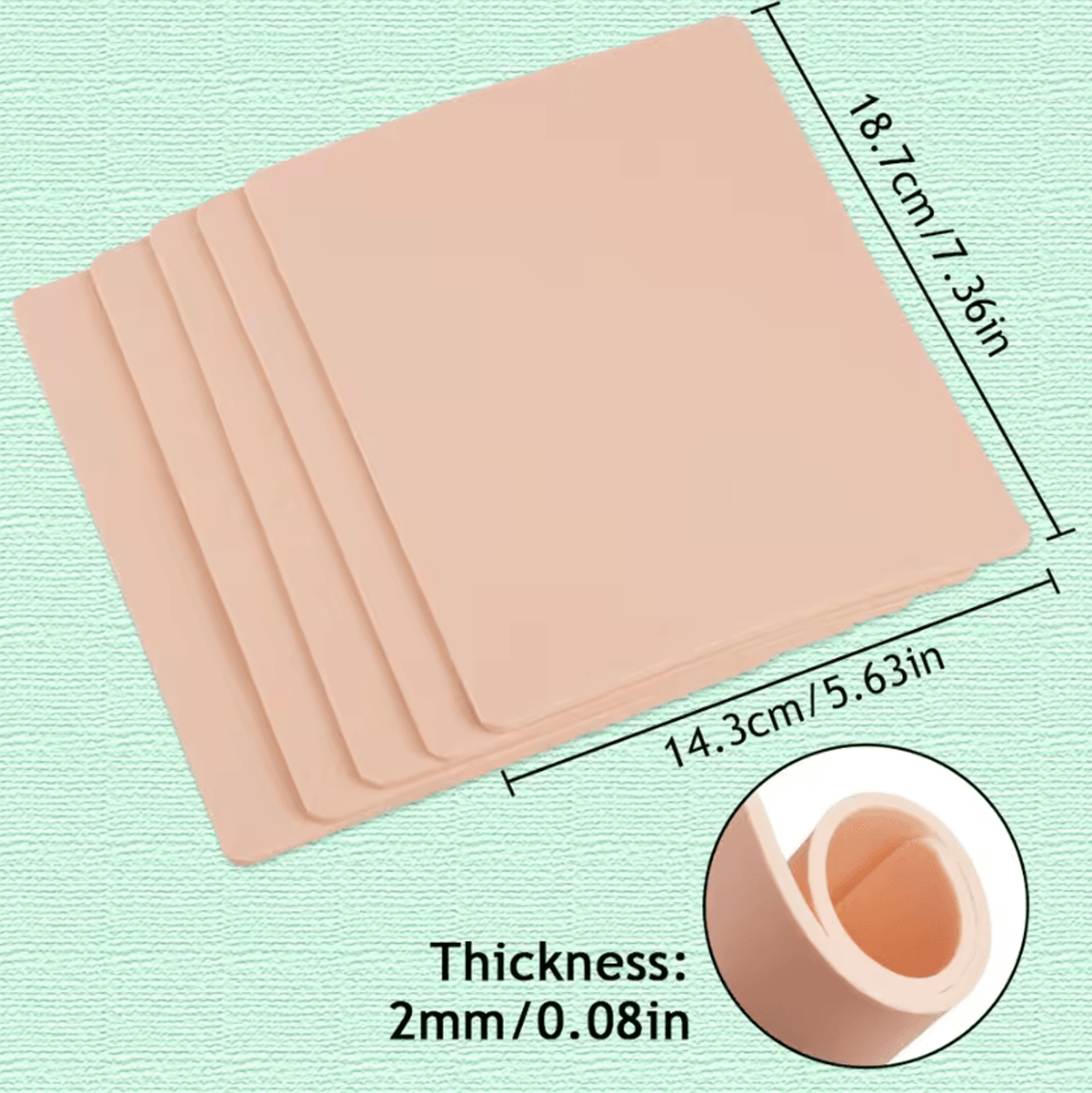 InkFlex Studio 2mm DoubleSided Silicone Tattoo Practice Skin For Tattoo And PMU Training 1