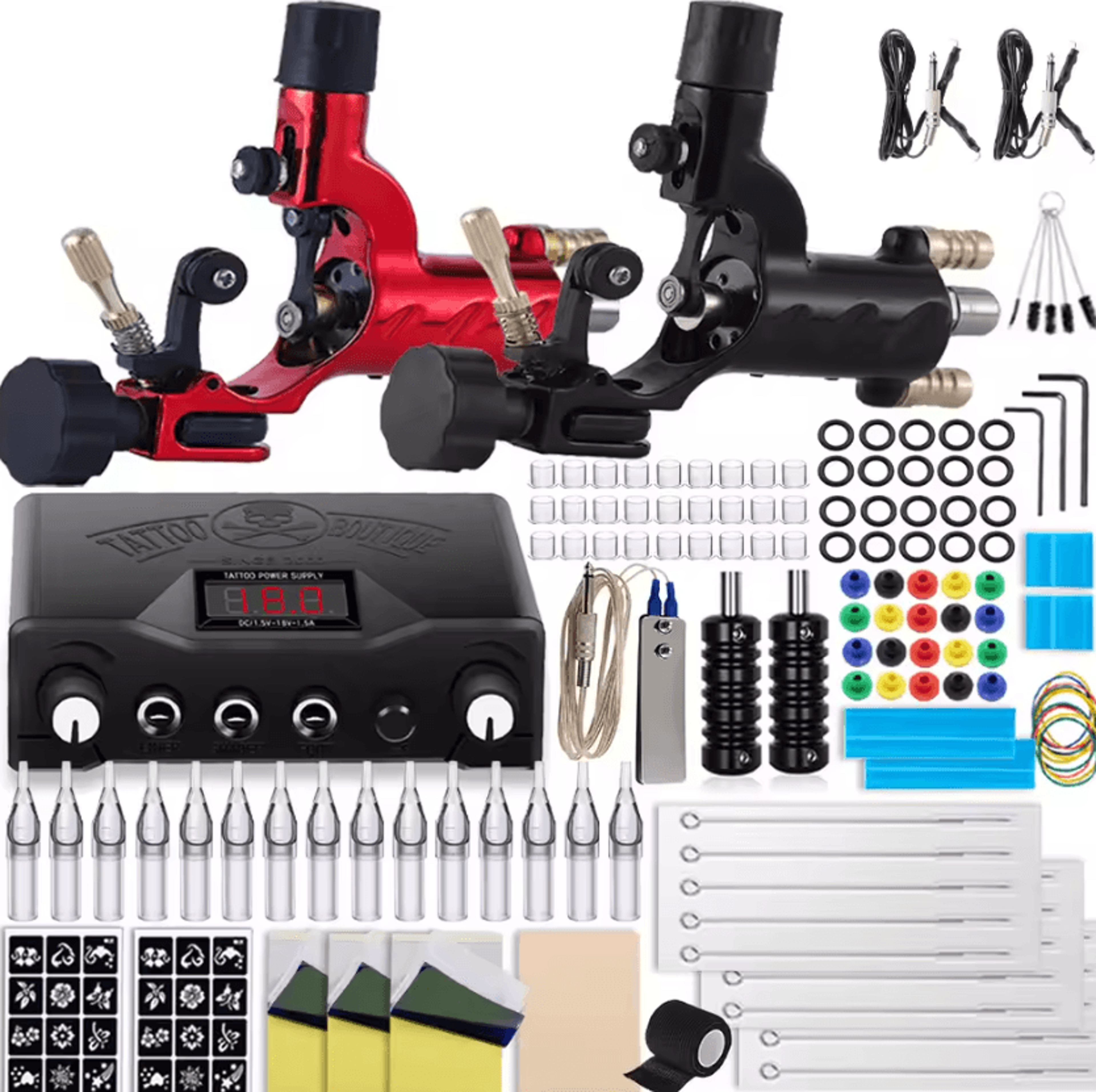 Dragonfly InkMaster Complete Rotary Tattoo Machine Kit With Power Supply And Needles 5