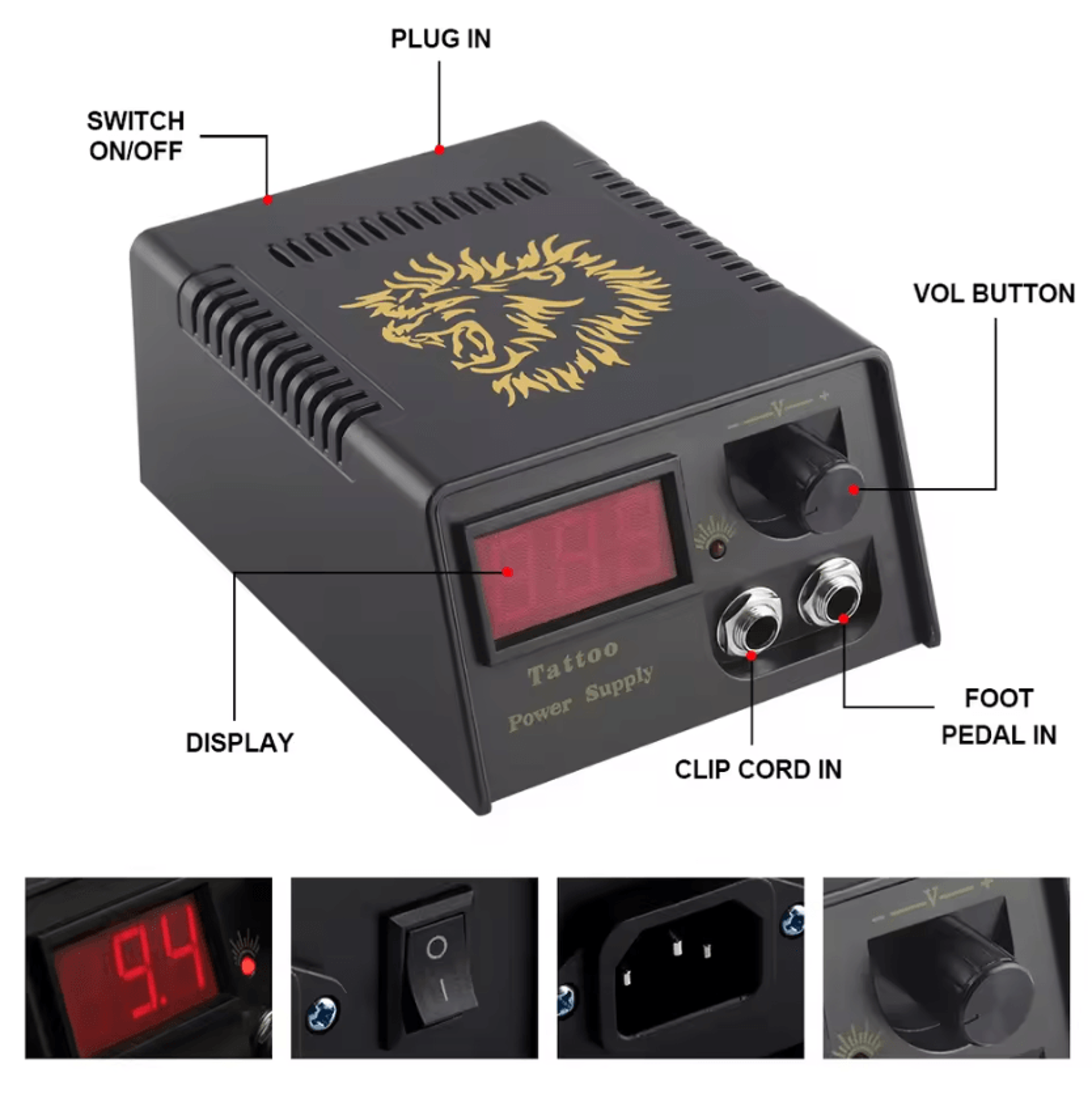 InkForge Pro 10 Wrap Coil Tattoo Machine Kit With Power Supply Needles And Inks 3