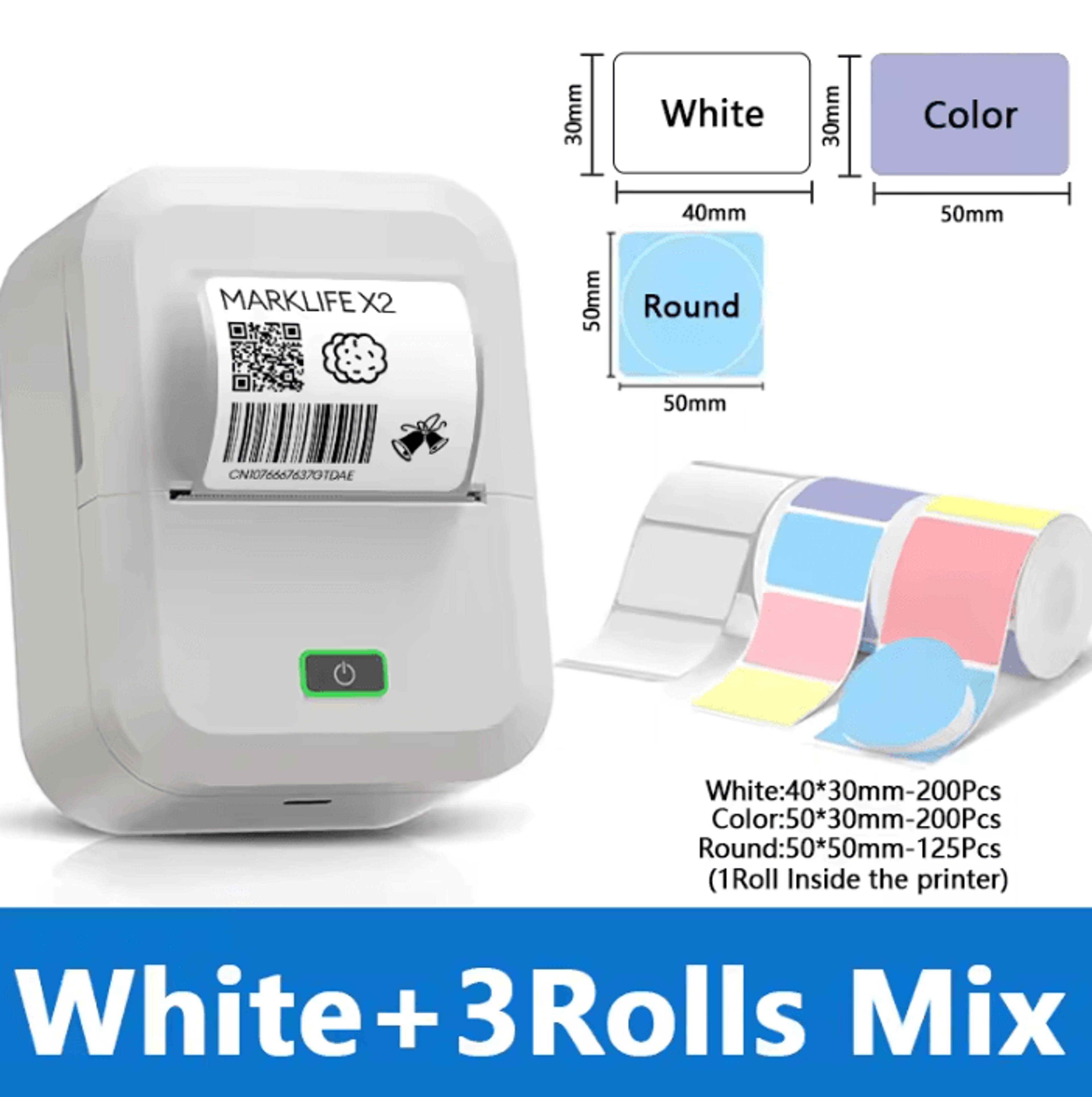 Marklife X2 LabelNova Mini Bluetooth Thermal Sticker Printer For Home And Business Organization 10